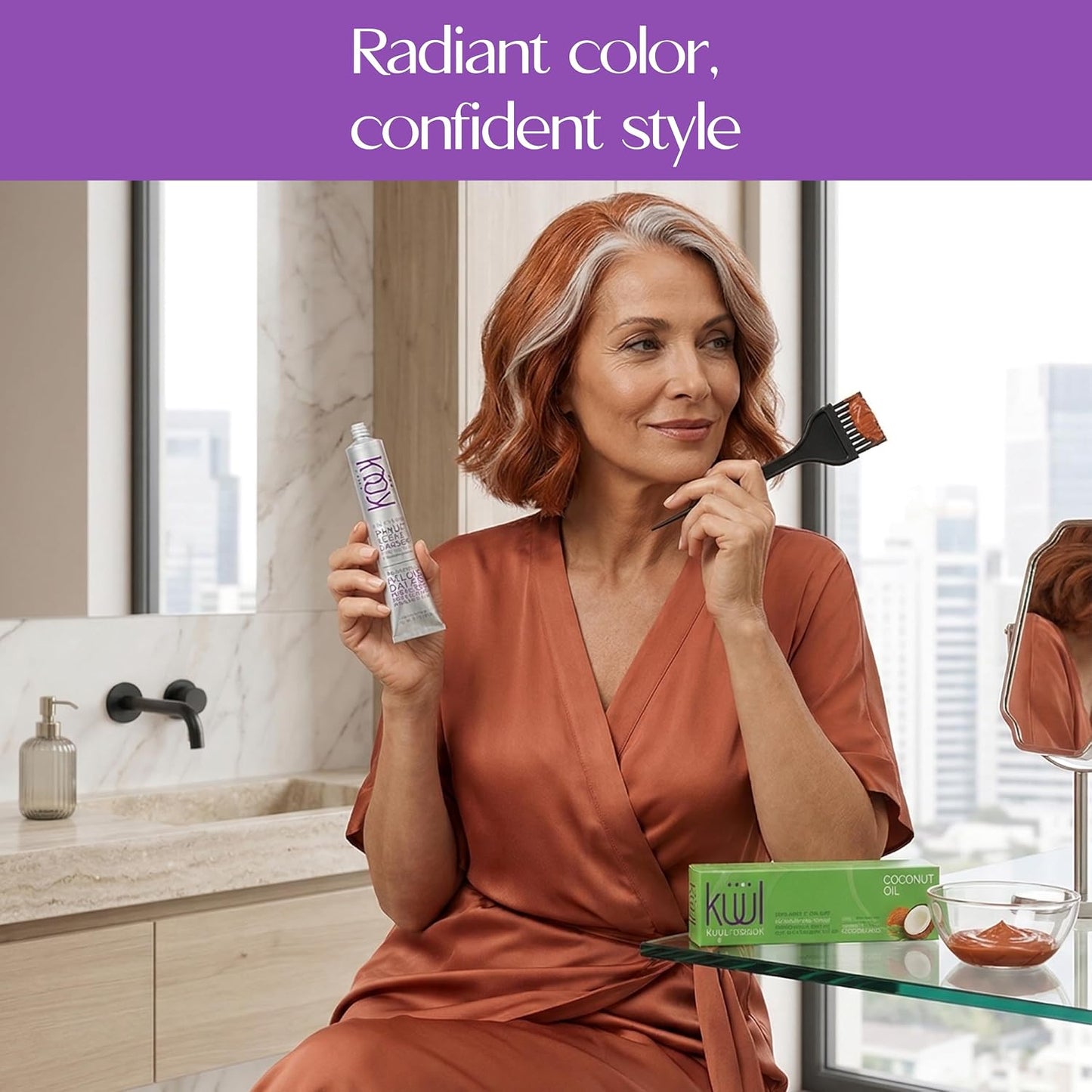 Permanent Hair Color Cream 7.44 Copper Blonde - Coconut Oil & Collagen, Gray Coverage | 3.04 fl oz / 90 ml