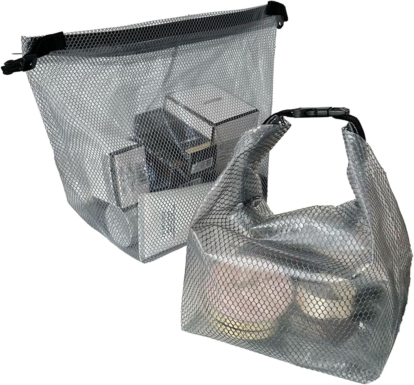 Waterproof Mesh Cosmetic Bag - Quick-Dry Toiletry Organizer for Travel & Gym | Portable Makeup Pouch in Grey