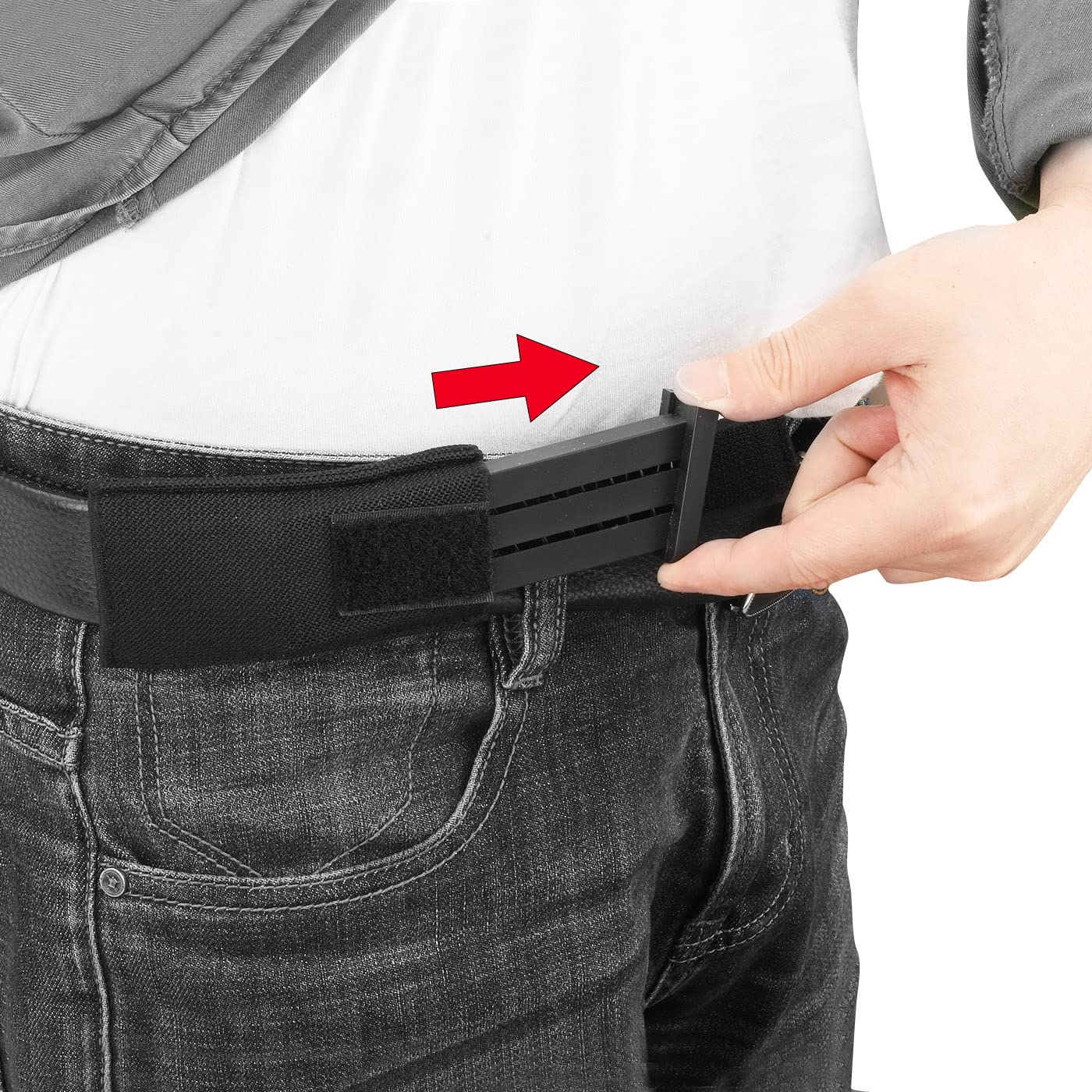 MOTAIN Horizontal Magazine Concealed Carrier,1 Pack Extra Single/Double Pistol Magazine Carrier Pouch with Safety Hook & Loop