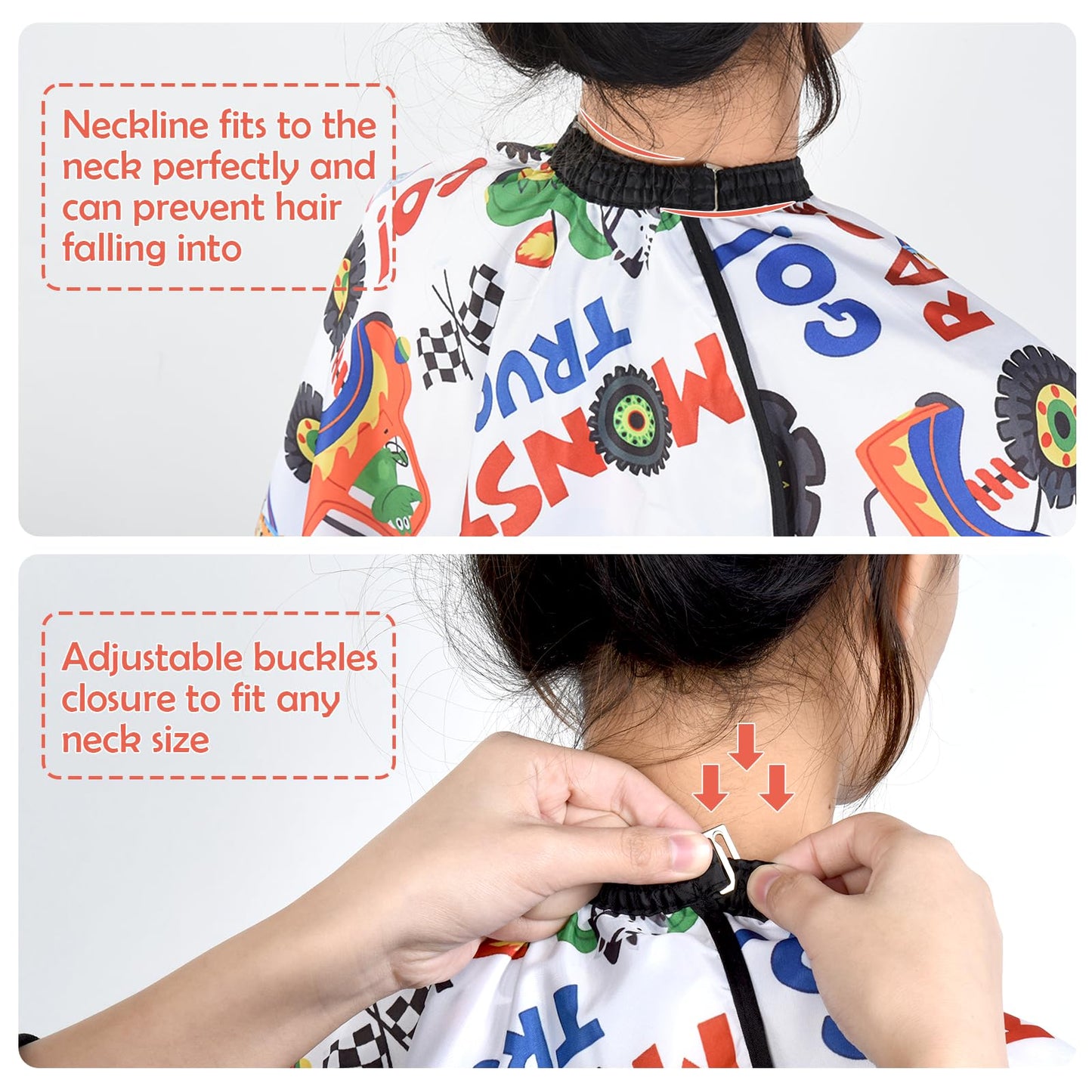 FaHaner Kids Haircut Cape Waterproof Kids Barber Capes with Adjustable Neckline Unisex Kids Hair Cutting Cape Cover Barber Apron for Hairdresser