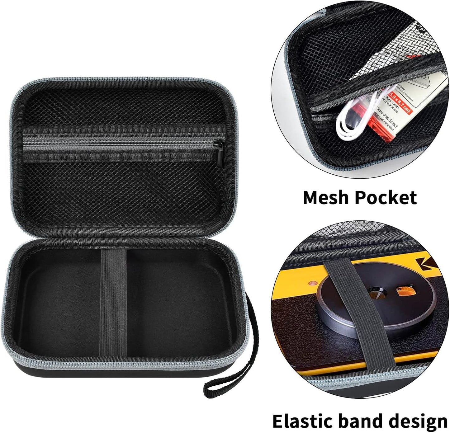 ANKHOH Print Camera Case for Kodak Mini Shot 3 Retro 4PASS Wireless Instant Camera & Photo Printer, Picture Printer Carrying Storage Bag Holder Fits for Kodak Mini 3 Retro (Box Only)