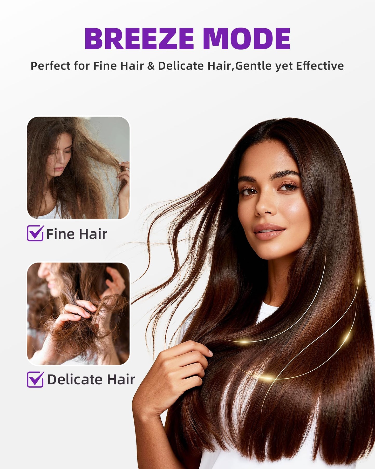Hair Dryer, Professional Ionic Hair Dryer for Fast Drying, Low Noise and Quiet, Lightweight, 600 Million Negative Ions, High-Speed Hair Blow Dryer Without Hair Damage for Women, Men, Travel, Salon