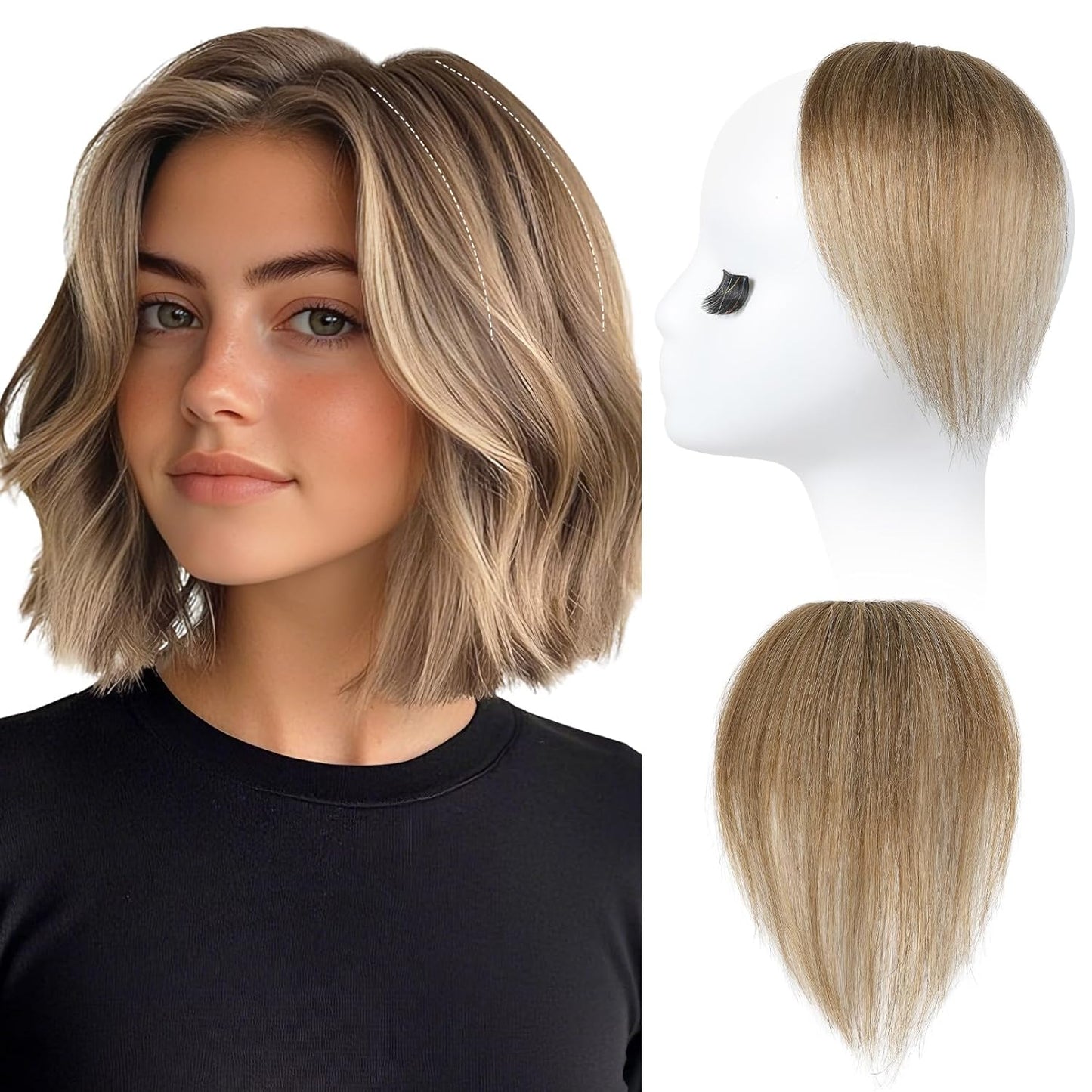 REECHO Clip-In Hair Volumizer | Short Thick Extensions for Fine Hair - Silver Grey, 8 Inch