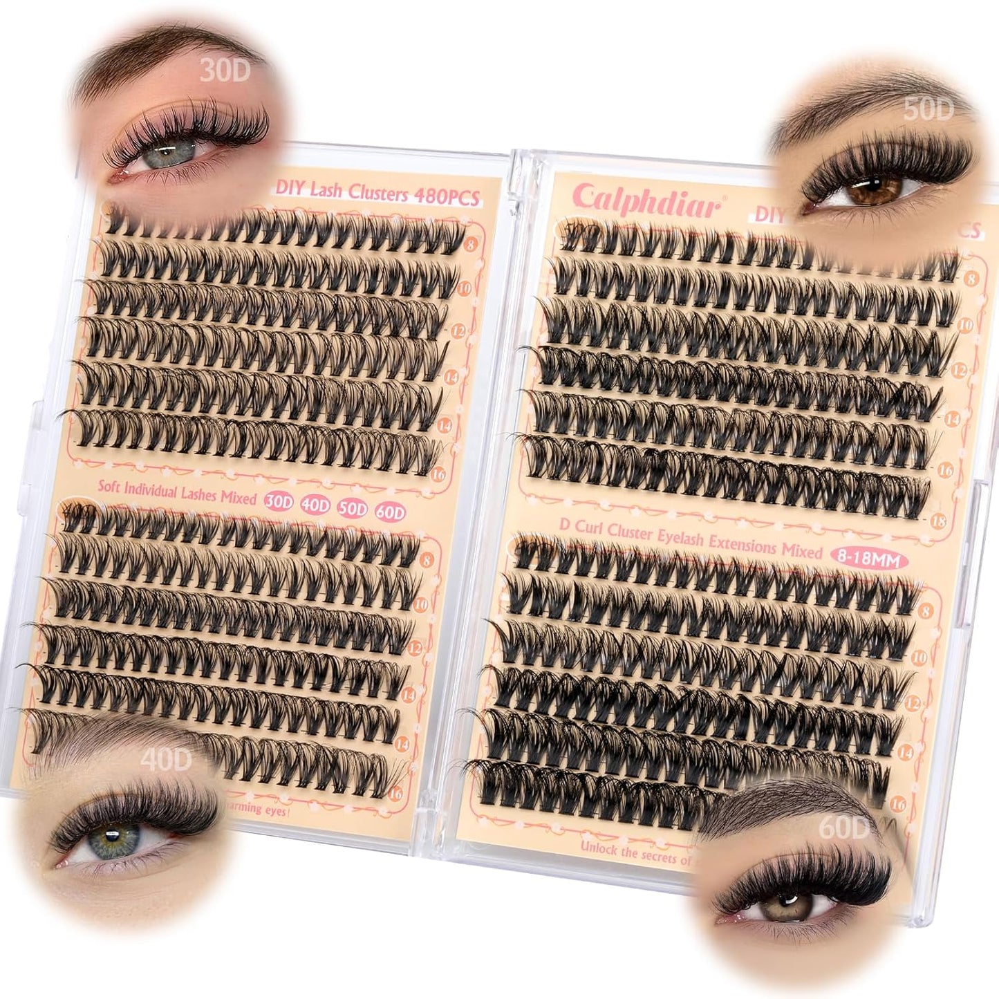 Eyelash Extensions - Enchantress Volume Cluster Lashes | Wispy 10-18mm D-Curl Soft Band for Easy DIY Application