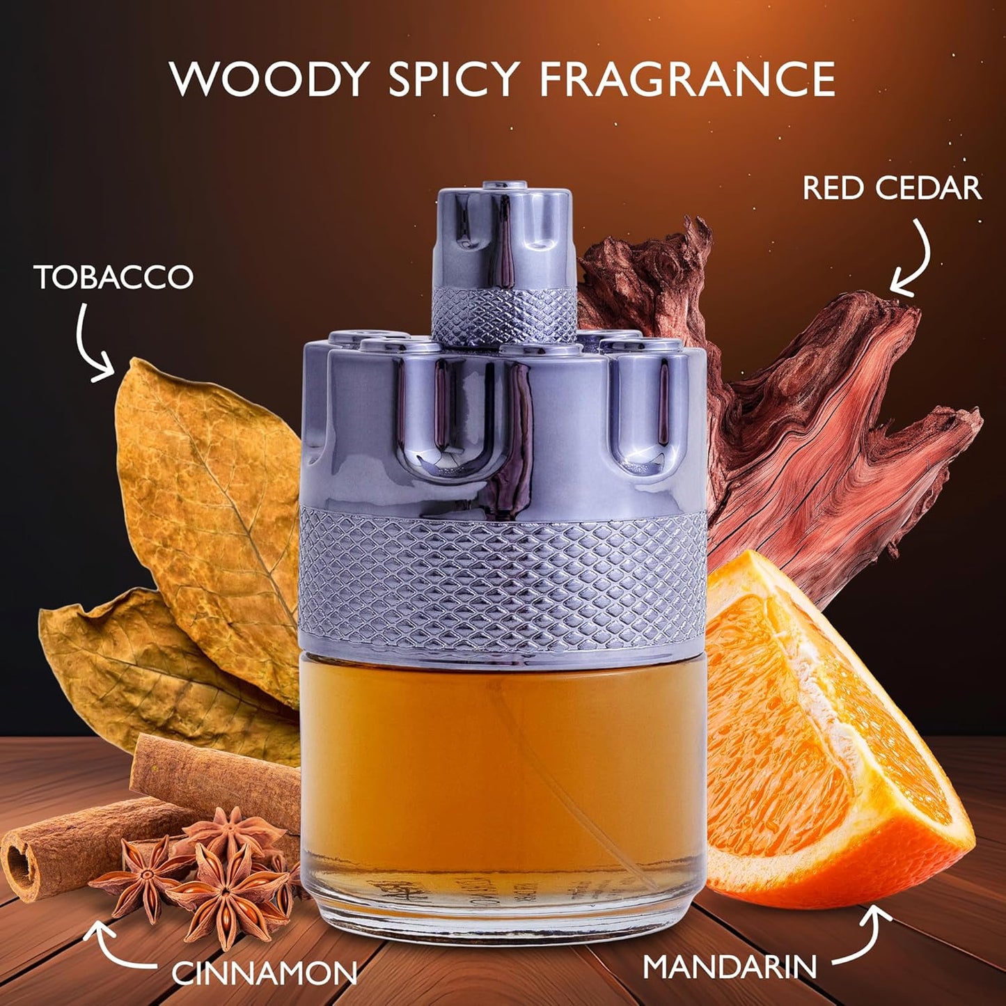 Azura Noir After Dark Eau De Parfum for Men | Woody Spicy Fragrance - 100ml Elegant Bottle with Citrus & Cinnamon Notes