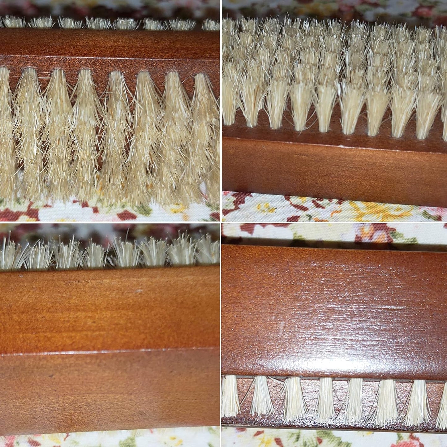Wooden Nail Brush Cleaner - Two-Sided Rosewood with 100% Boar Bristles | Manicure & Pedicure Tool for All Ages