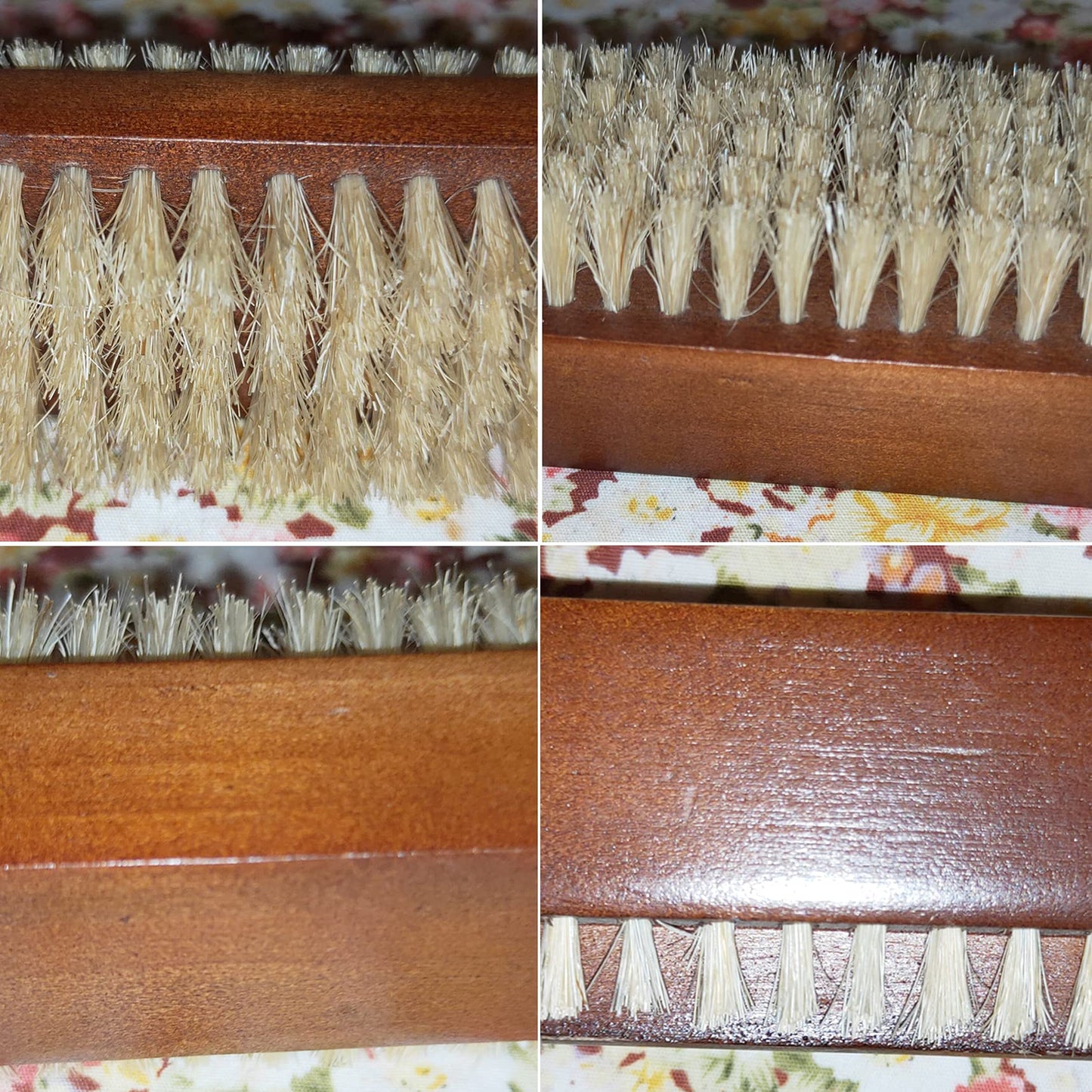 Coralpearl Wooden Nail Brush Cleaner Rosewood Two Sided in Natural 100% Boar Bristle for Cleaning Hand Finger Foot Toe, Fingernail Toenail Scrub Brush for Men Women Kids Manicure Pedicure Care (4)