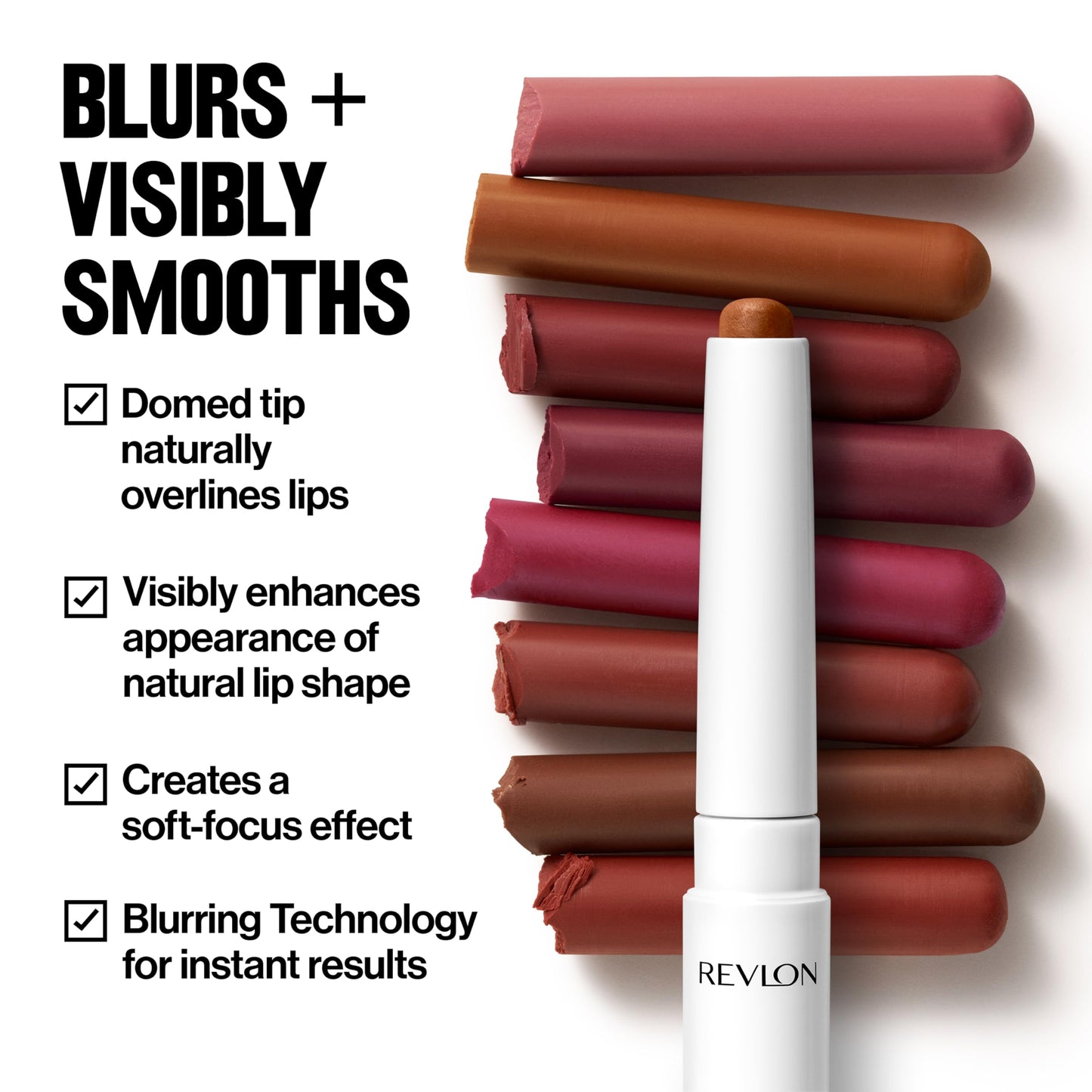 REVLON PhotoReady Instant Blur Liner, Soft Matte Lip Makeup to Overline for Instant Natural, Fuller-Looking Lips, Sheer-to-Buildable, 003 Dazed, 0.05 oz