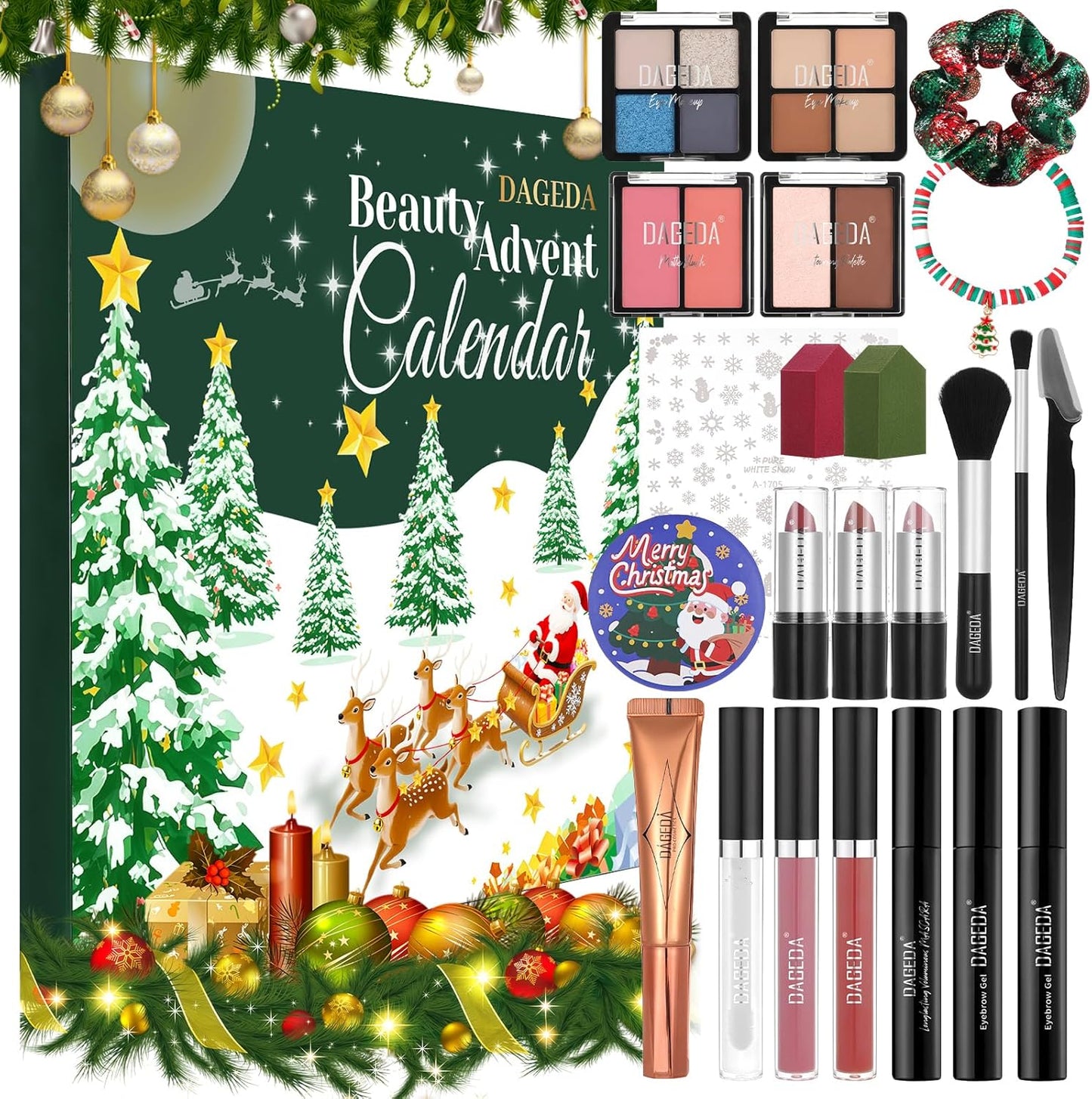 Beauty Advent Calendar 2025 - 24 Days of Makeup Surprises for Teens & Adults | Perfect Christmas Gift Set for Women