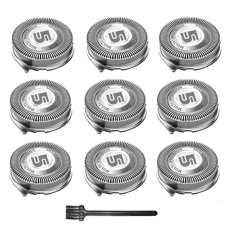 SH50 Replacement Heads for Philips Norelco Series 5000 Electric Shaver, Blades for AquaTouch (S5xxx), PowerTouch (PT8xx, PT7xx) 9-pc Pack