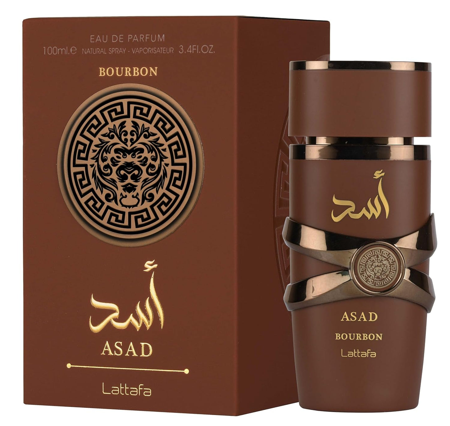 Lattafa Asad Bourbon Eau de Parfum Spray - Unisex Fragrance | 3.4 Ounce (100 ml)
