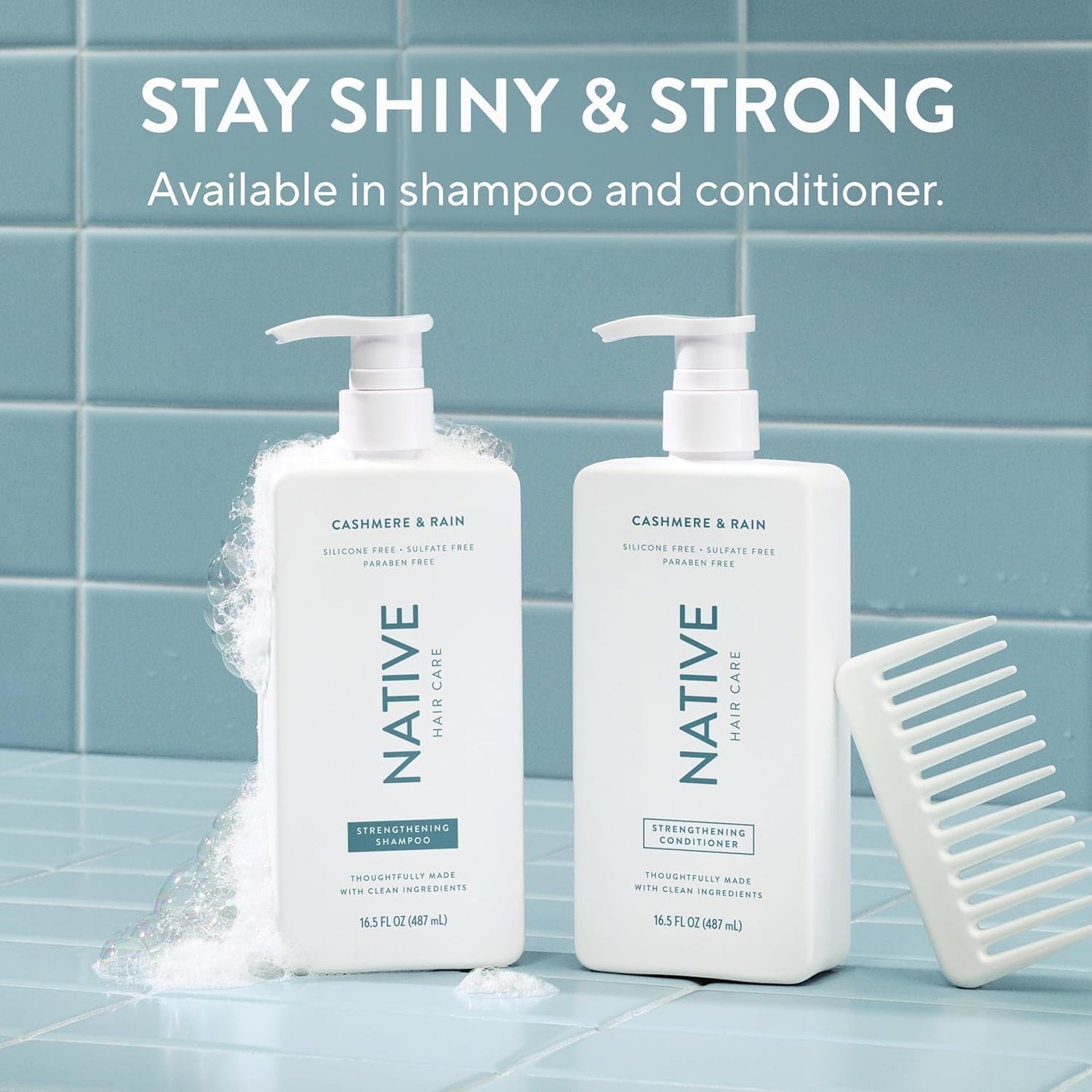 Strengthening Shampoo - Cashmere & Rain | 16.5 Fl Oz for Healthy Hair
