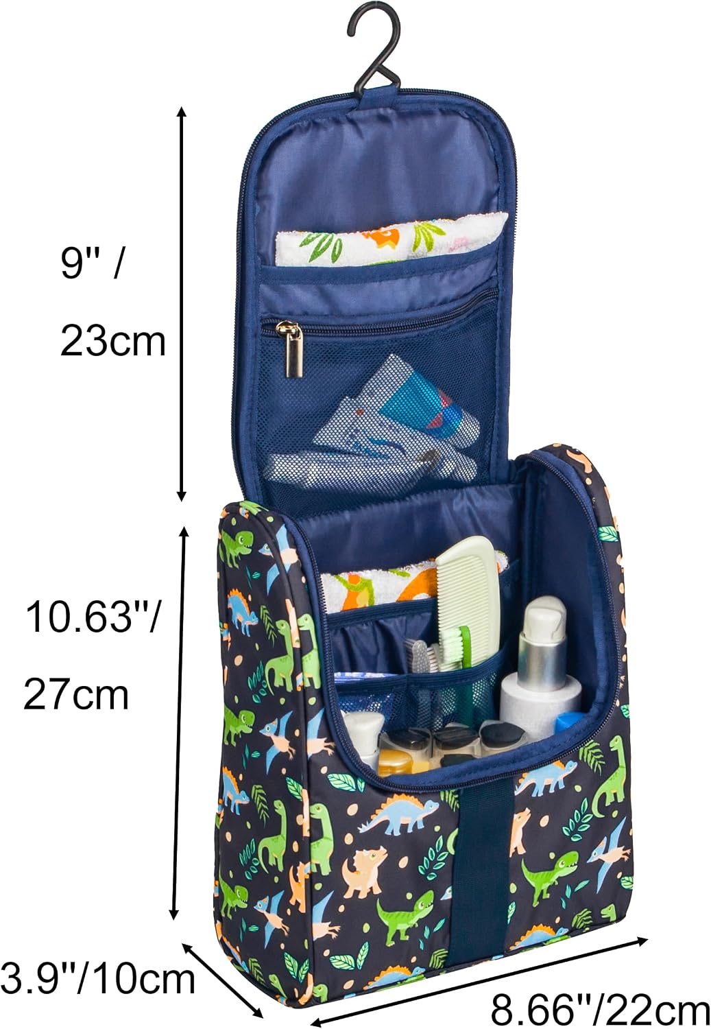 Cute Cartoon Kids Toiletry Bag - Travel Makeup Organizer for Boys & Girls | Dinosaurs Design