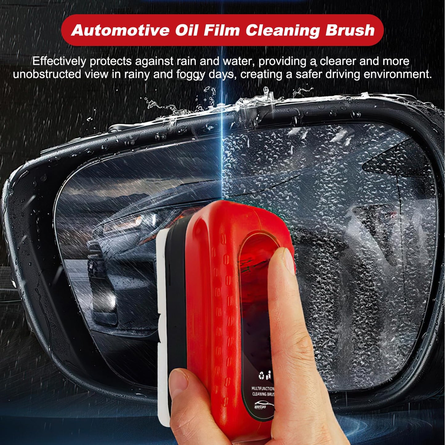 2PCS Automotive Oil Film Cleaning Brush, Glass Cleaning Board, Oil Film Cleaning Brush, Hydrophobic Glass Coating for Windshield, Seedhubtok Glass Cleaning Board Improves Clarity and Visibility