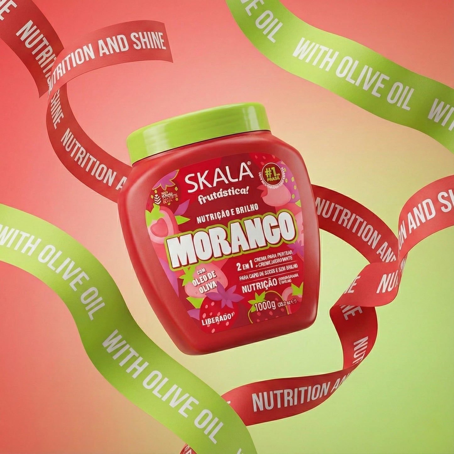 Skala - Linha Frutastica - Creme de Tratamento Morango 1 Kg - (Fruitastic Collection - Strawberry Treatment Cream Net 35.37 Oz)