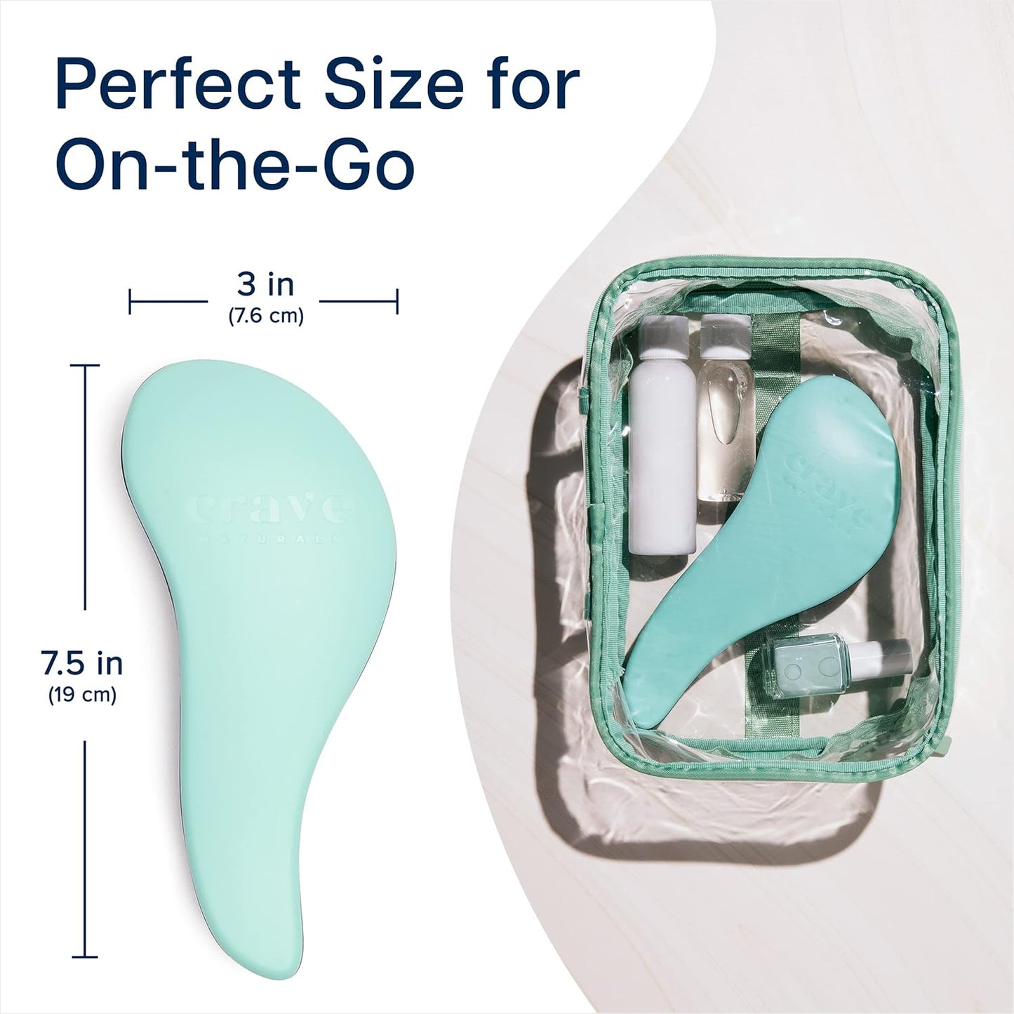 Glide Thru Detangling Hairbrush - Effortlessly Untangles Wet, Dry & Damaged Hair | Gentle Styling Tool for All Ages - 7.5 x 3 in, Turquoise
