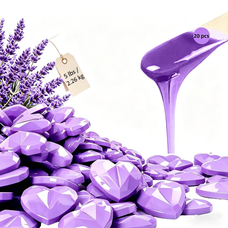 Chulan 5lb Hard Wax Beads Bulk, Big Bag Waxing Bead, Hypoallergenic Wax Beans for Sensitive Skin, Body, Brazilian, Bikini, Legs, Face, Coarse Hair Removal, Spa Solon Professional Waxing Refill Purple