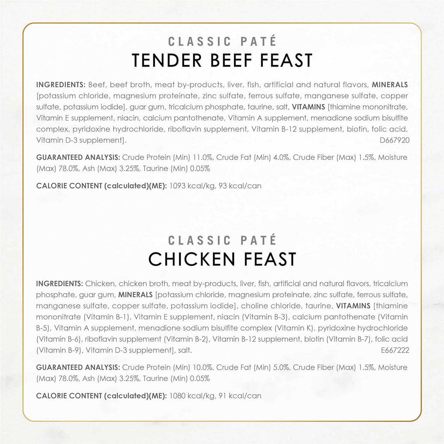 Fancy Feast Wet Cat Food Variety Pack - Grain Free Poultry & Beef Pate - 30 Cans, 3 oz Each