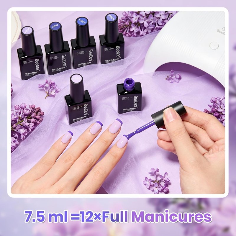 Beetles Purple Gel Polish Set - Lalic Reverie Collection | Trendy Soak Off LED Nail Gel Kit for DIY Manicure at Home