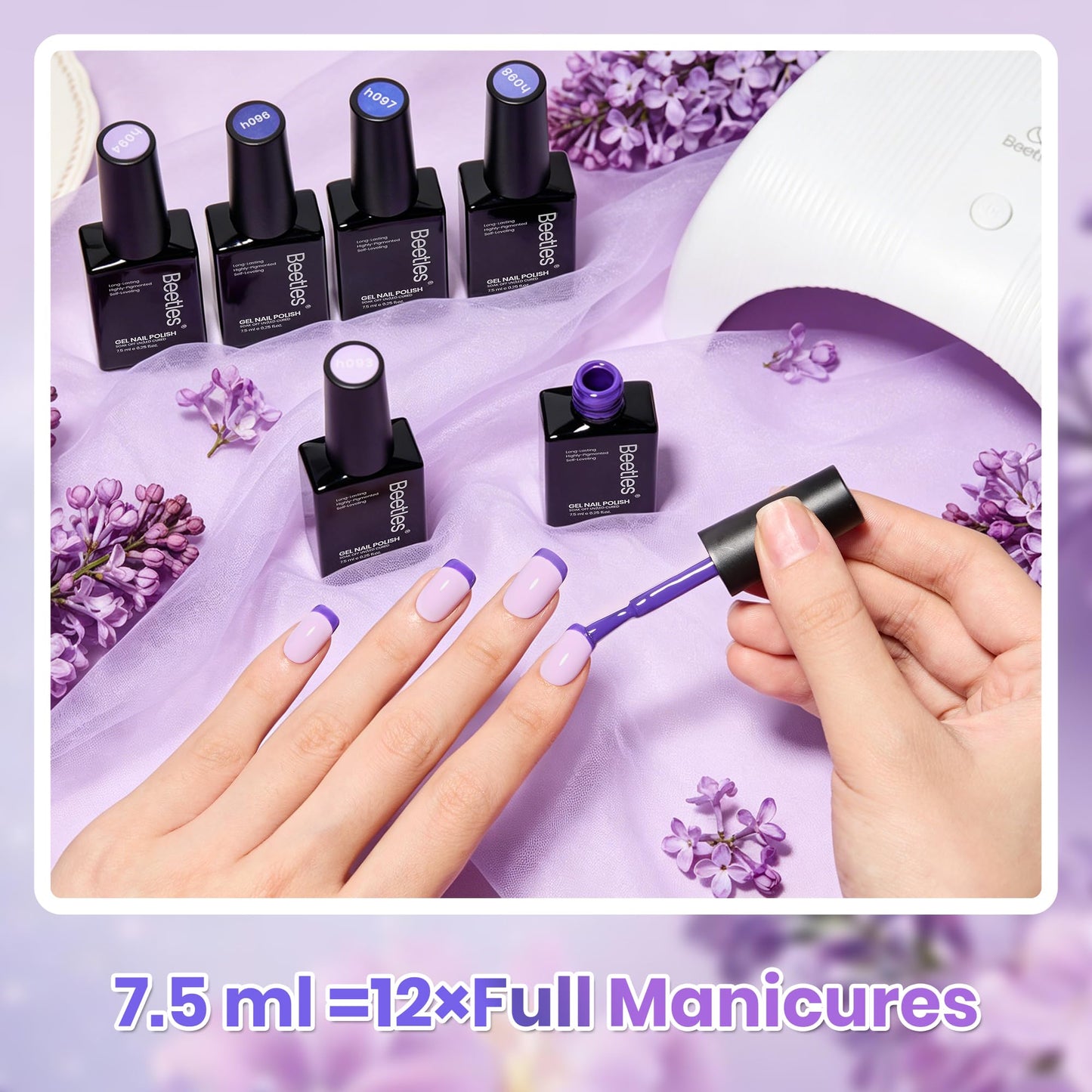 Beetles Purple Gel Nail Polish Set, 6 Colors Lalic Reverie Blue Purple