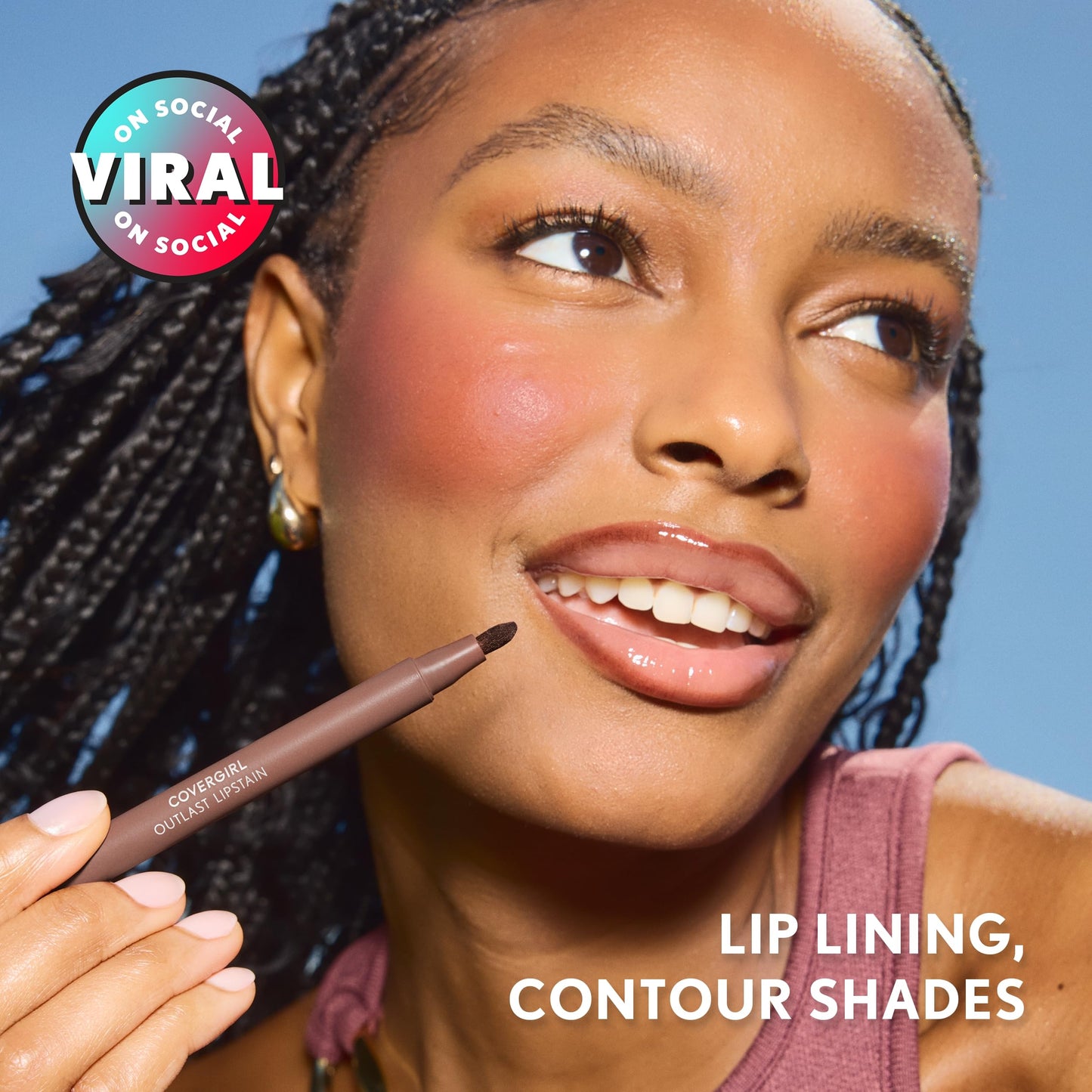 Covergirl Outlast Lipstain, 38 Honey Sculpt, Smooth Application, Precise Pen-Like Tip, Transfer-Proof, Satin Stained Finish, Vegan Formula, 0.06oz