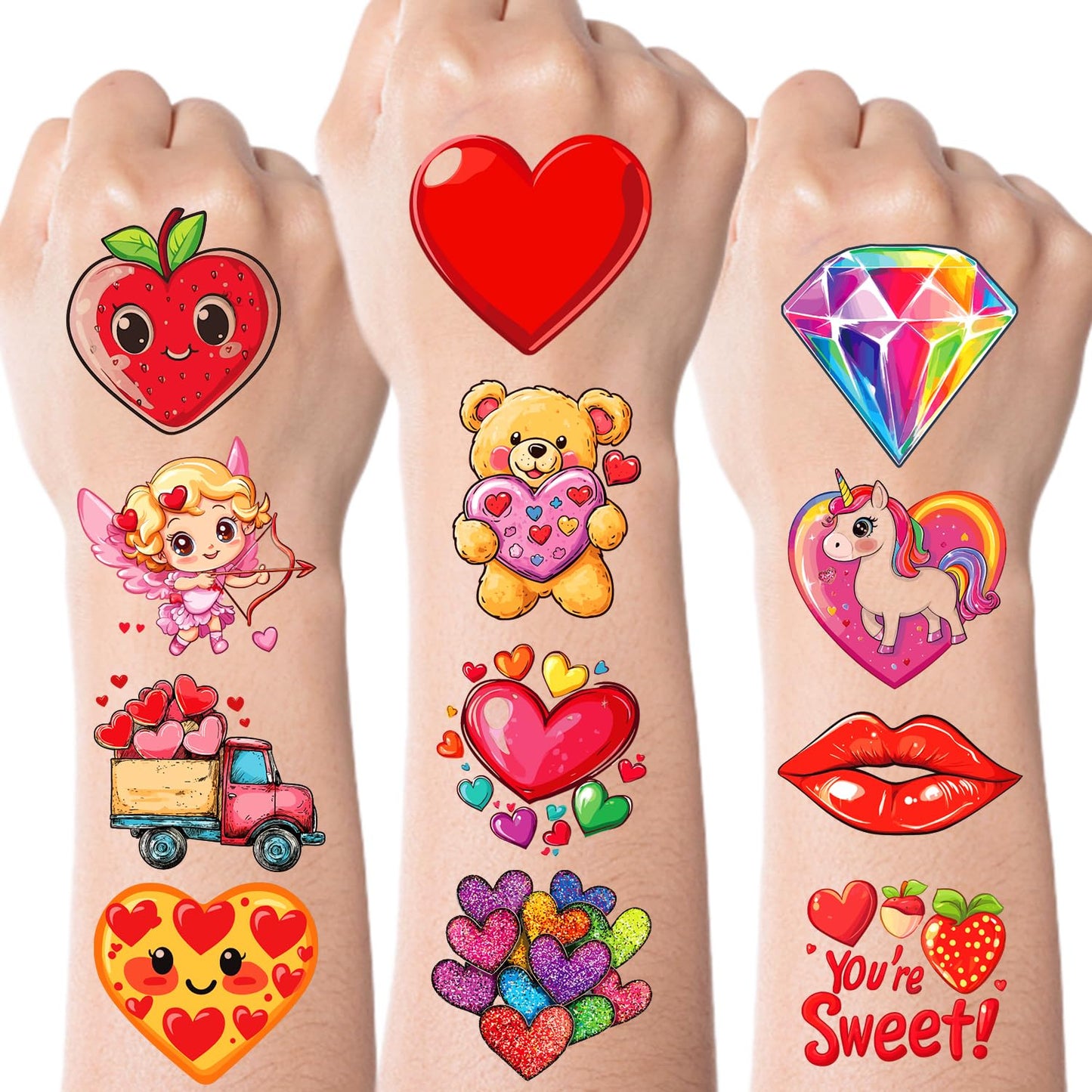 4th of July Temporary Tattoos - Cute Independence Day Stickers for Kids & Adults | Red, White & Blue Party Favors