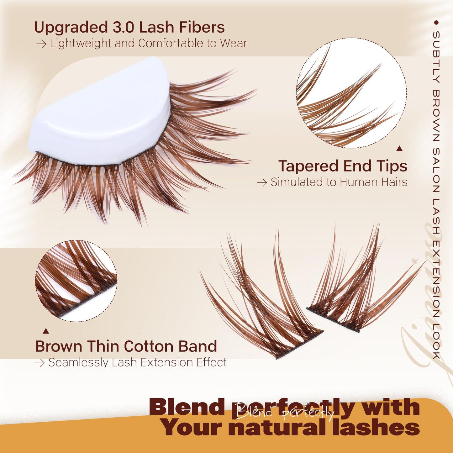 Anime Cluster Lashes Brown Lash Clusters Manga Eyelash Clusters Natural Dark Brown Individual Lashes 10-16MM Fairy Cluster Eyelash Extensions 110Pcs DIY Spiky Cluster Lashes at Home by JIMIRE