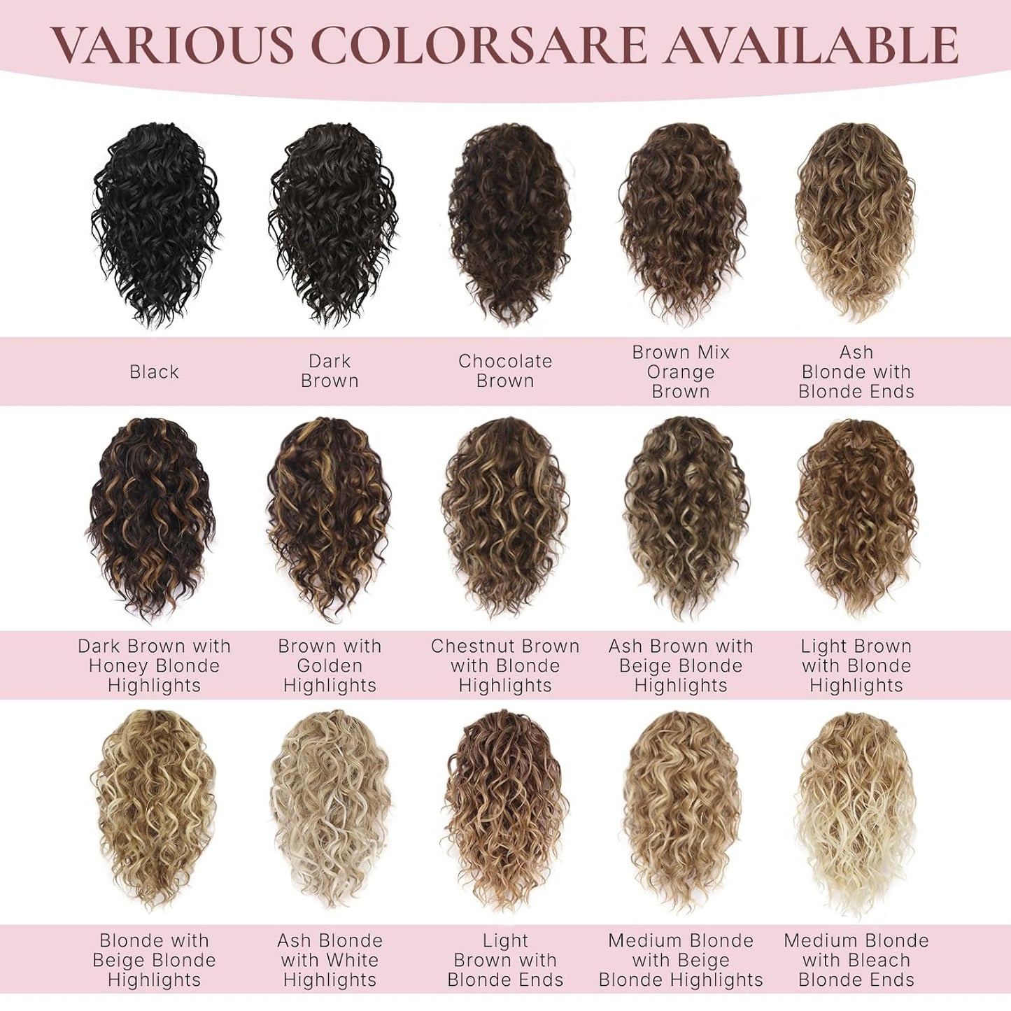 Claw Clip Ponytail Extension - 12 Inch Curly Synthetic Hair Extension | Chocolate Brown