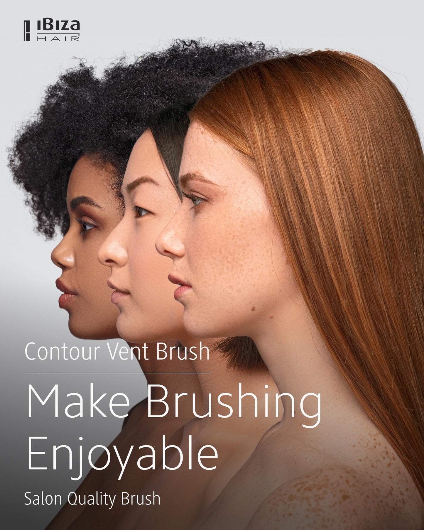 Ibiza Hair Contour Vent Detangling Brush with Boar/Nylon Ball Tip Bristles | Geometrical Design Contours to the Shape of the Head for Damage Free Detangling | Waterproof & Heat Resistant