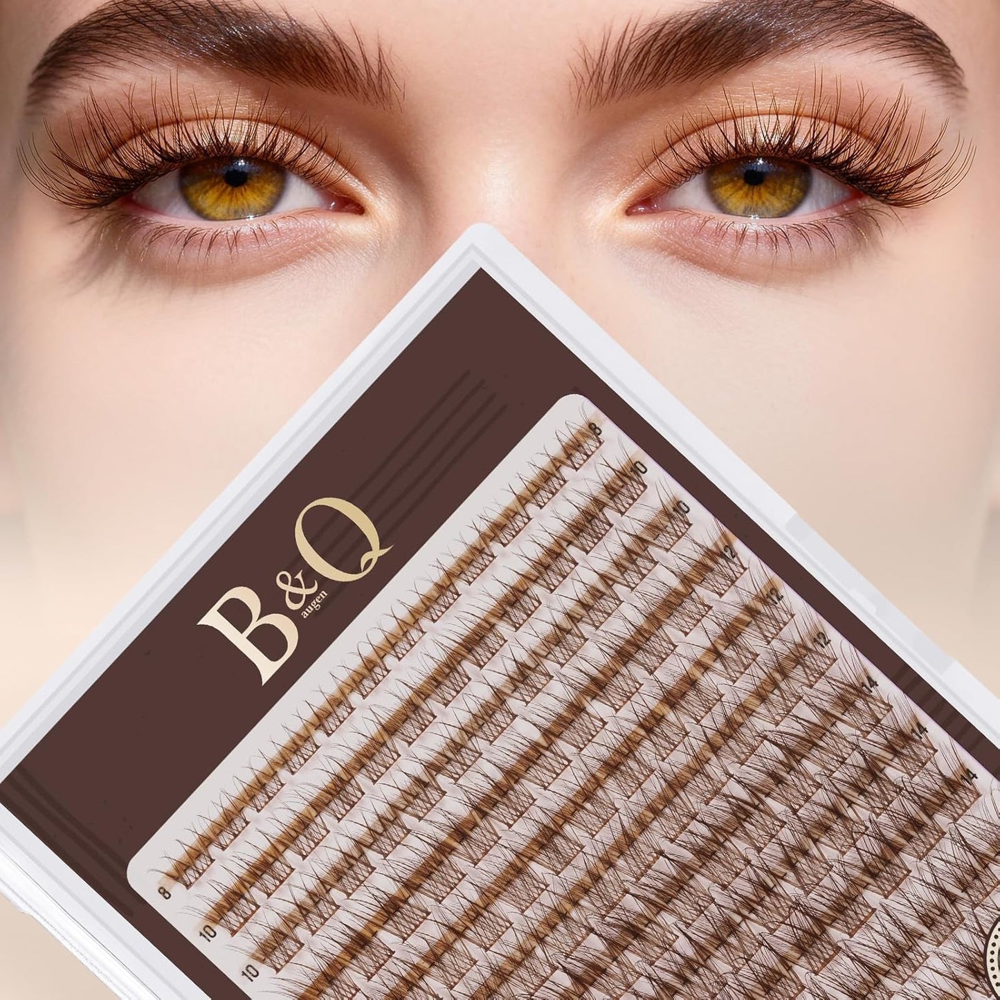 Brown Lash Clusters - Soft Eyelash Extensions for Light Hair | Comfortable MochaLash Eyelashes for All Occasions