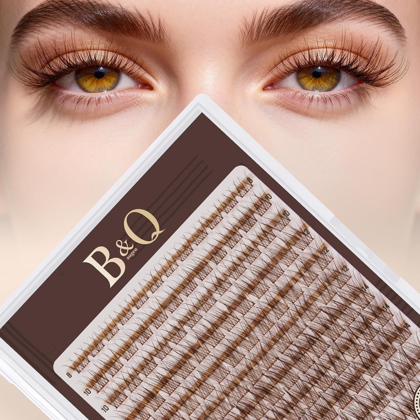 Eyelash Extension Kit - 10-18mm D Curl Lash Clusters with Bottom Lashes | DIY Bond & Seal Applicator