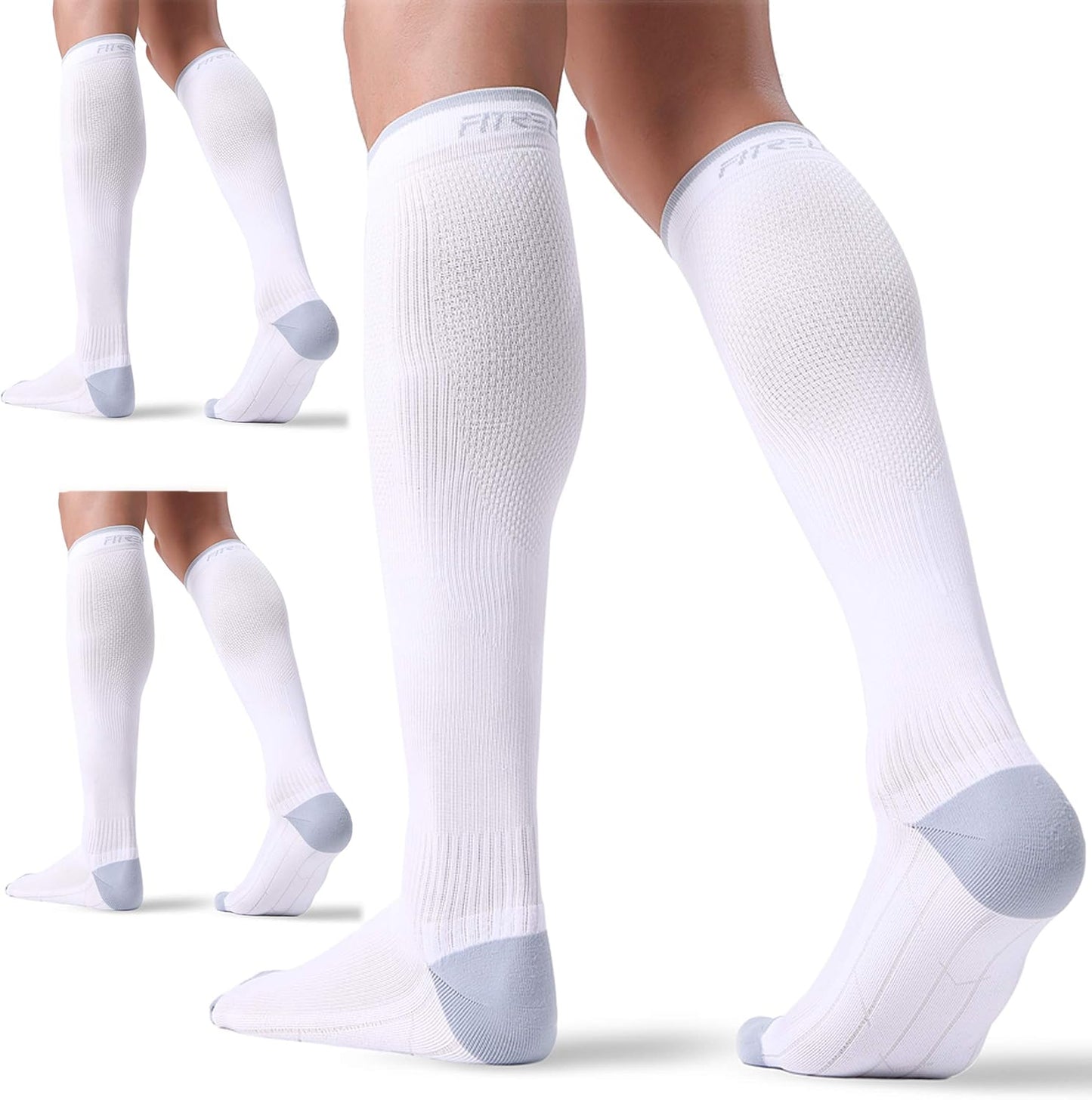 FITRELL Compression Socks for Men & Women - 20-30mmHg Circulation Support | 3 Pairs