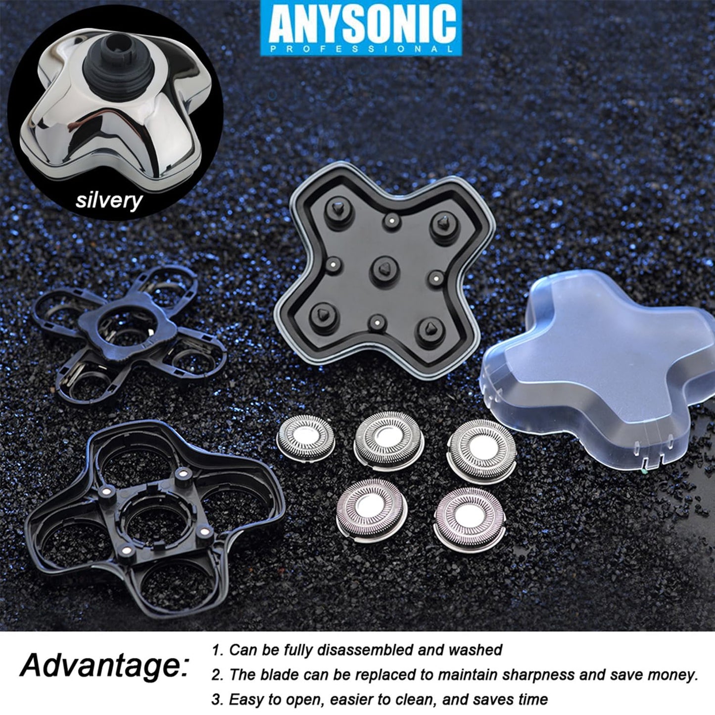 Universal Magnetic 5 Blades for Freebird, Head Shaver Replacement Heads for Universal Replacement Heads