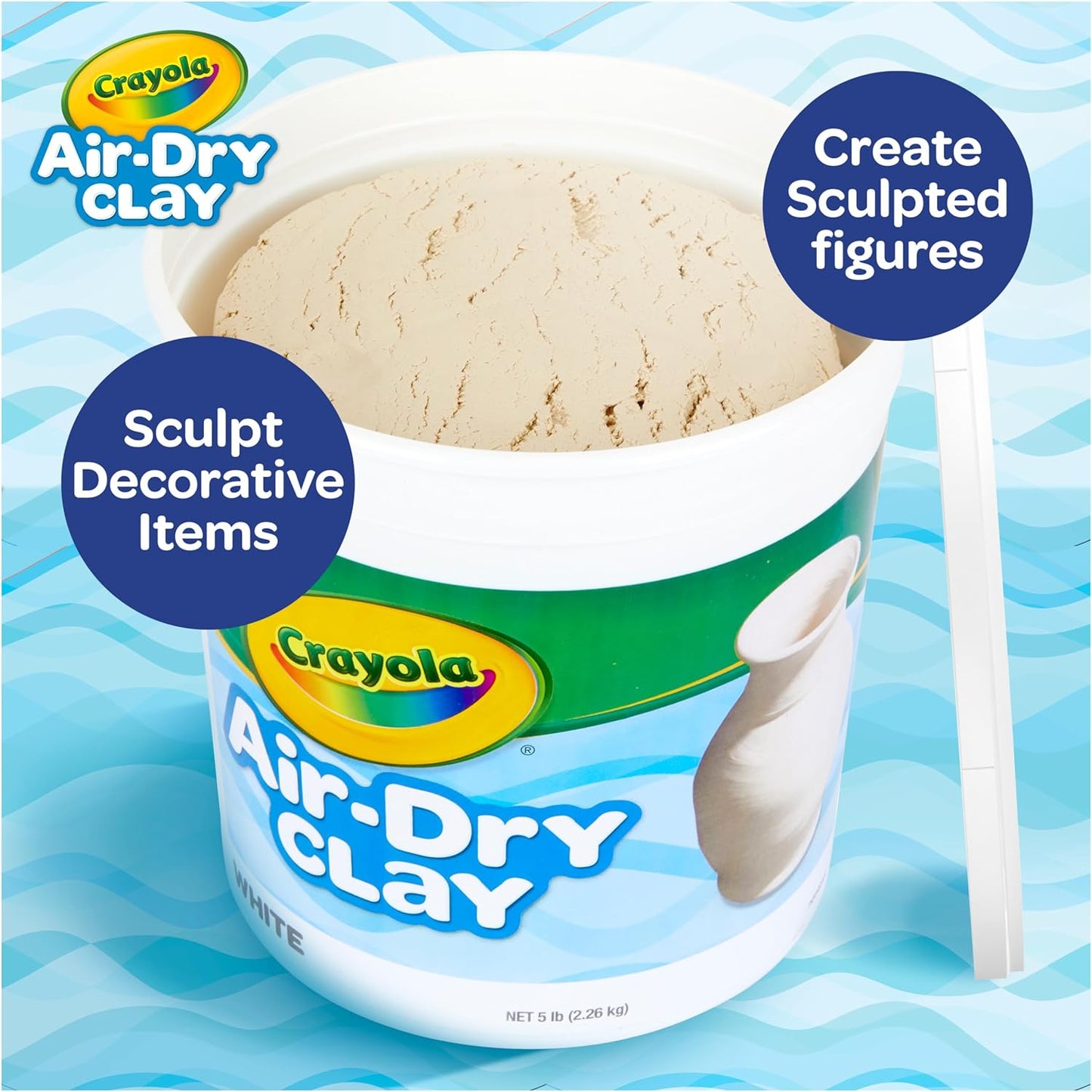 Crayola Air Dry Clay - Natural White Modeling Clay for Kids | 5lbs Bulk Sculpting Material for Art Classrooms