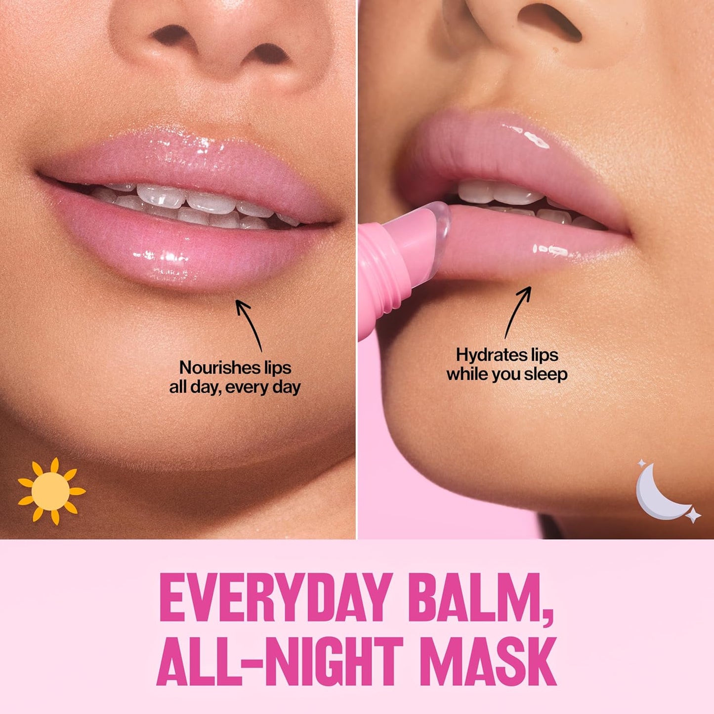 Revlon Glimmer Lip Treat Balm - Overnight Peptide Hydrating Lip Treatment | 005 Hibiscus Spritz, 0.4 fl oz