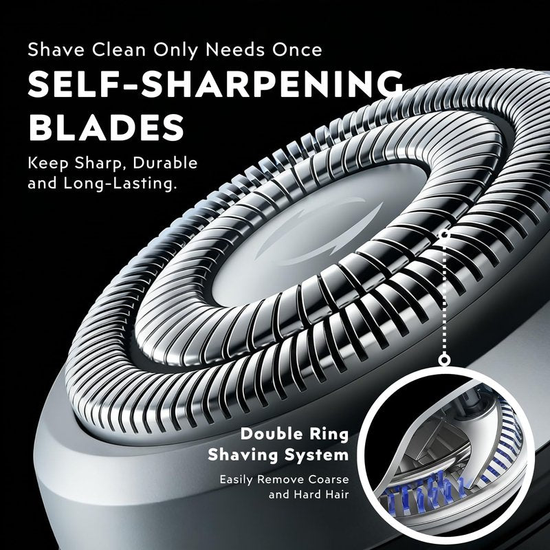 Head Shavers for Bald Men, 6-in-1 Detachable Electric Head Shaver Grooming Kit, 7D Floating Wet & Dry Rotary Shavers, Waterproof, LED Display, Cordless, USB Fast Charging for Hair/Face/Beard