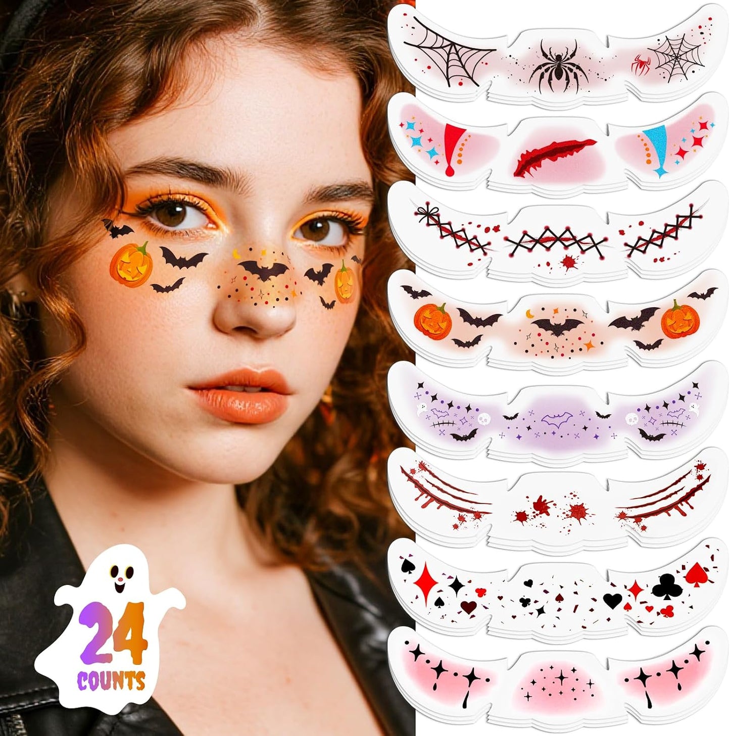 Glitter Freckles Makeup Patches - Holographic Face Glitter Speckles | 24pcs Cute Sparkling Fake Freckles for Festivals