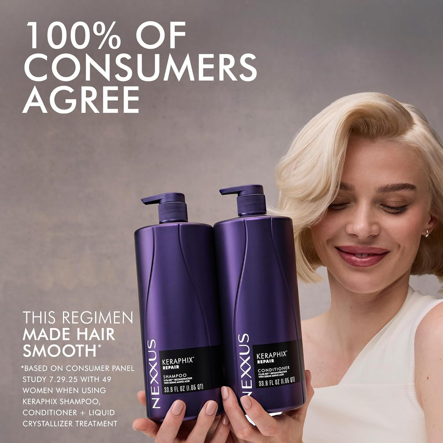 Nexxus KERAPHIX Shampoo & Conditioner Set - Damaged Hair Repair with KRT Keratin & Amino Acids | 33.8 Fl Oz