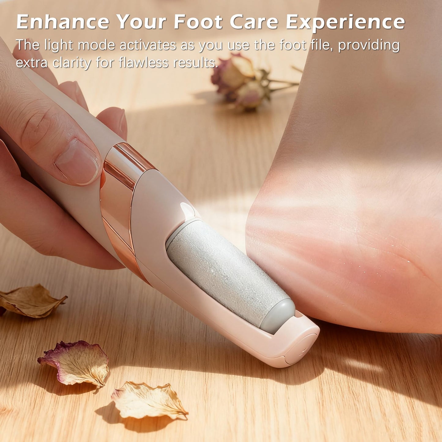 IRILEKI Rechargeable Electric Callus Remover for Feet, 2 Gears Foot Callus Remover with 2 Replaceable Rollers, Portable Foot File Callus Remover for Smooth Heels at Home or Travel (Pink)