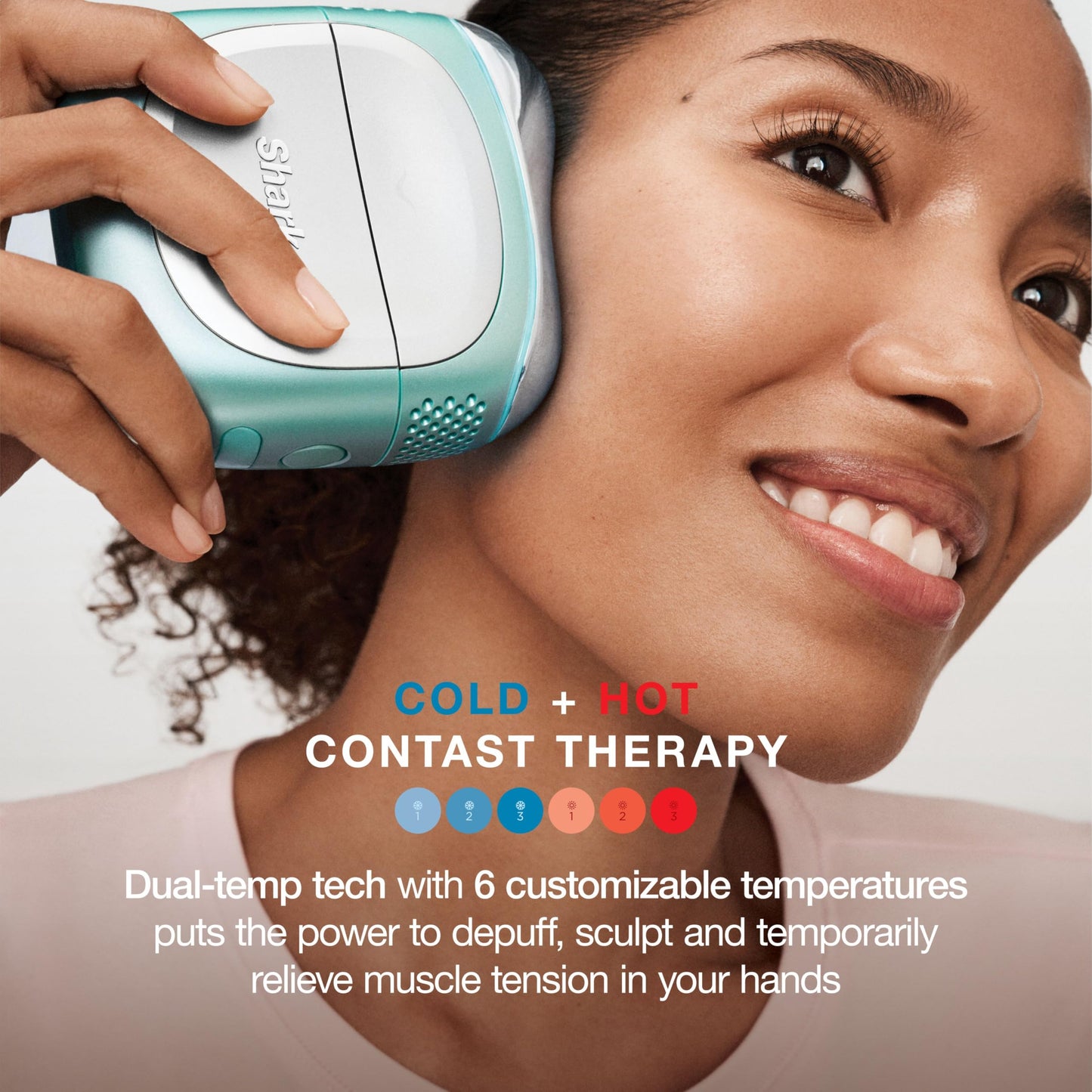 Shark Depuffi, Instant Hot + Cold Contrast Therapy Device, InstaChill Tech, InstaHeat Tech, Depuff, Soothe, Contour, Pink, FH220PK
