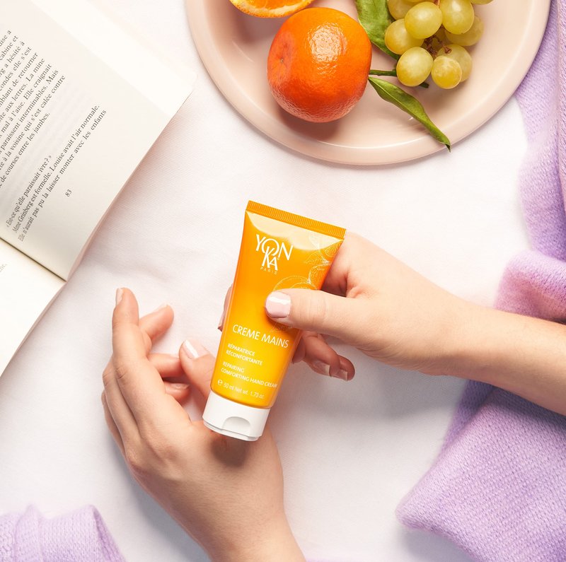 Yonka Sweet Orange Shea Butter Hand Cream | Vitamins E and Grape Seed Oil Soften and Repair | Fragrant Mandarin and Citrus Scent | Nourish dry Hands, Nails and Cuticles | 1.73 oz