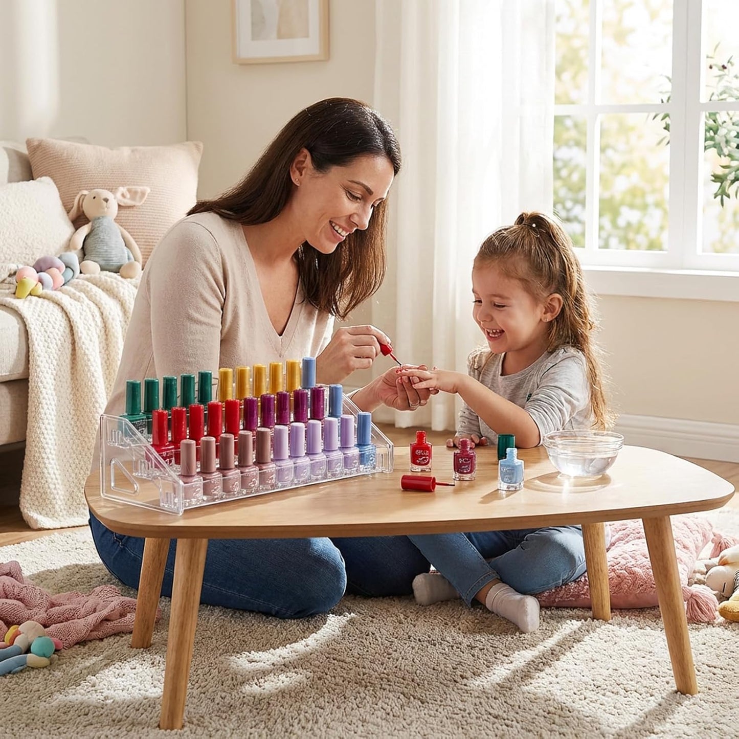 Acrylic Nail Polish Organizer - 3-Tier Clear Display Rack for Makeup, Essential Oils & Sunglasses | Holds 36 Bottles