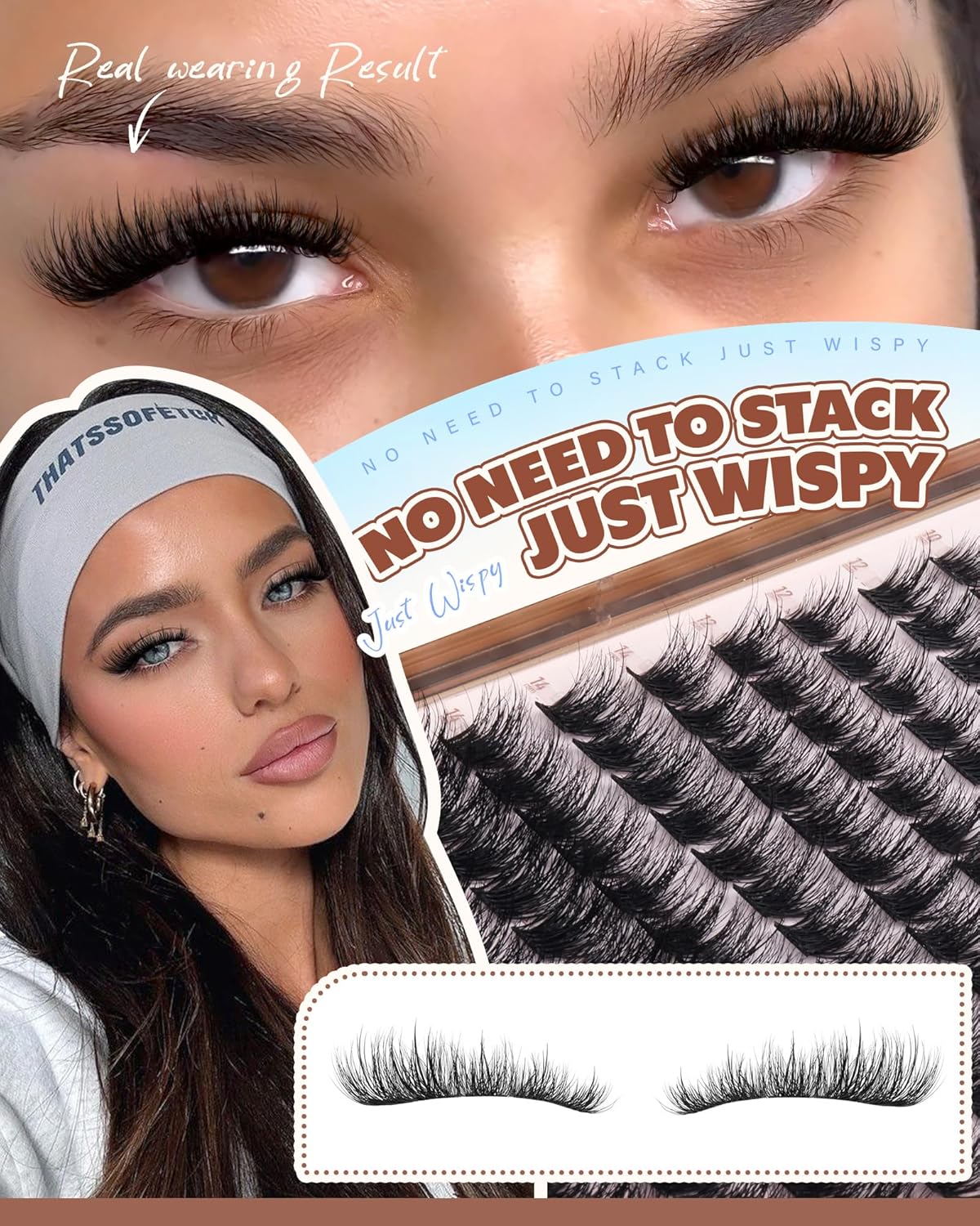Fluffy Lash Clusters - 3D Eyelash Extensions for Plush Volume | Soft D Curl, 10-18mm, 144pcs for DIY Makeup