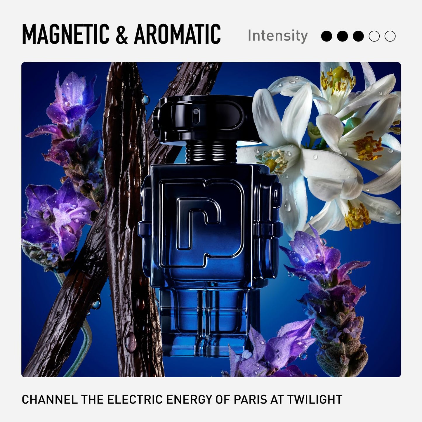 Rabanne Phantom Eau de Parfum for Men - Aromatic Ambery Perfume with Lavender, Orange Blossom & Vanilla - Long Lasting & Thrilling Refillable Fragrance Spray from Paris, 3.4 oz