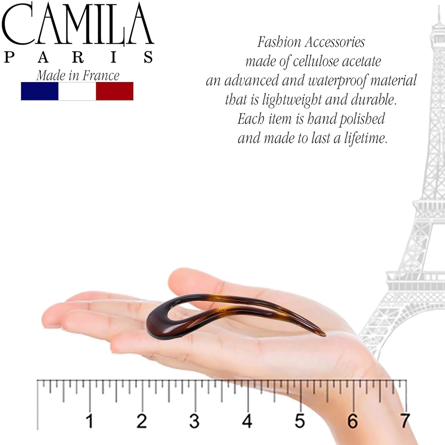 French Twist Hair Clip - Tortoise Shell U-Shaped Pin for Wavy Hair | Flexible Styling Accessory for Updos