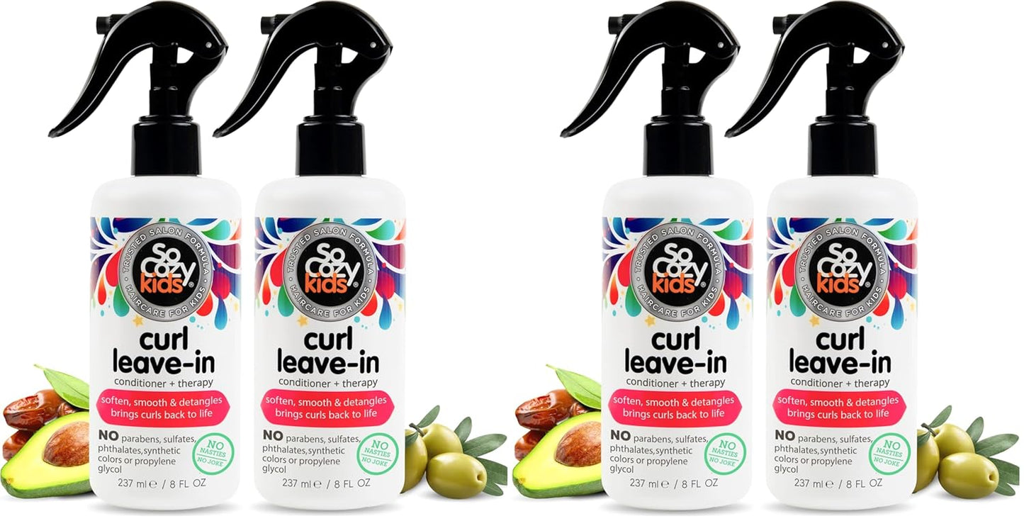 So Cozy Leave-In Conditioner Spray - Paraben-Free Detangler for Kids' Curly Hair | 8 Fl Oz, Nourishing with Keratin & Oils