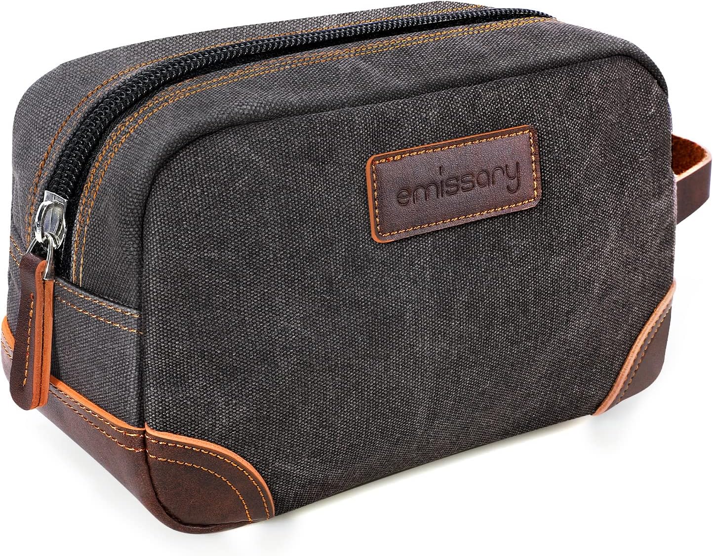 Men's Canvas Toiletry Bag - Water-Resistant Dopp Kit for Travel | Compact Shaving Bag