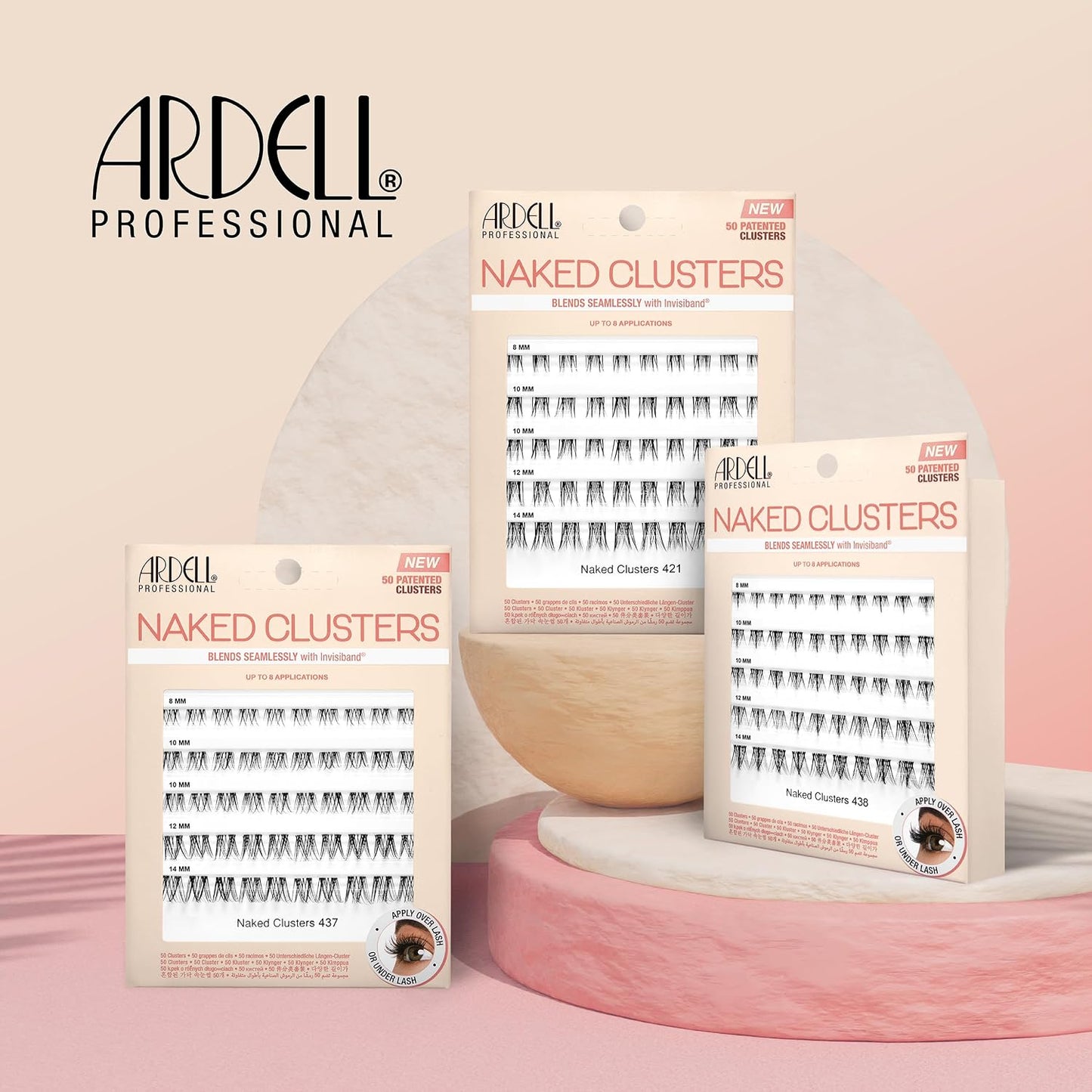 Naked Clusters 437 - Lightweight Human Hair Cluster Lashes | Mixed Length 8-14mm, DIY Lash Extensions, 50 Clusters