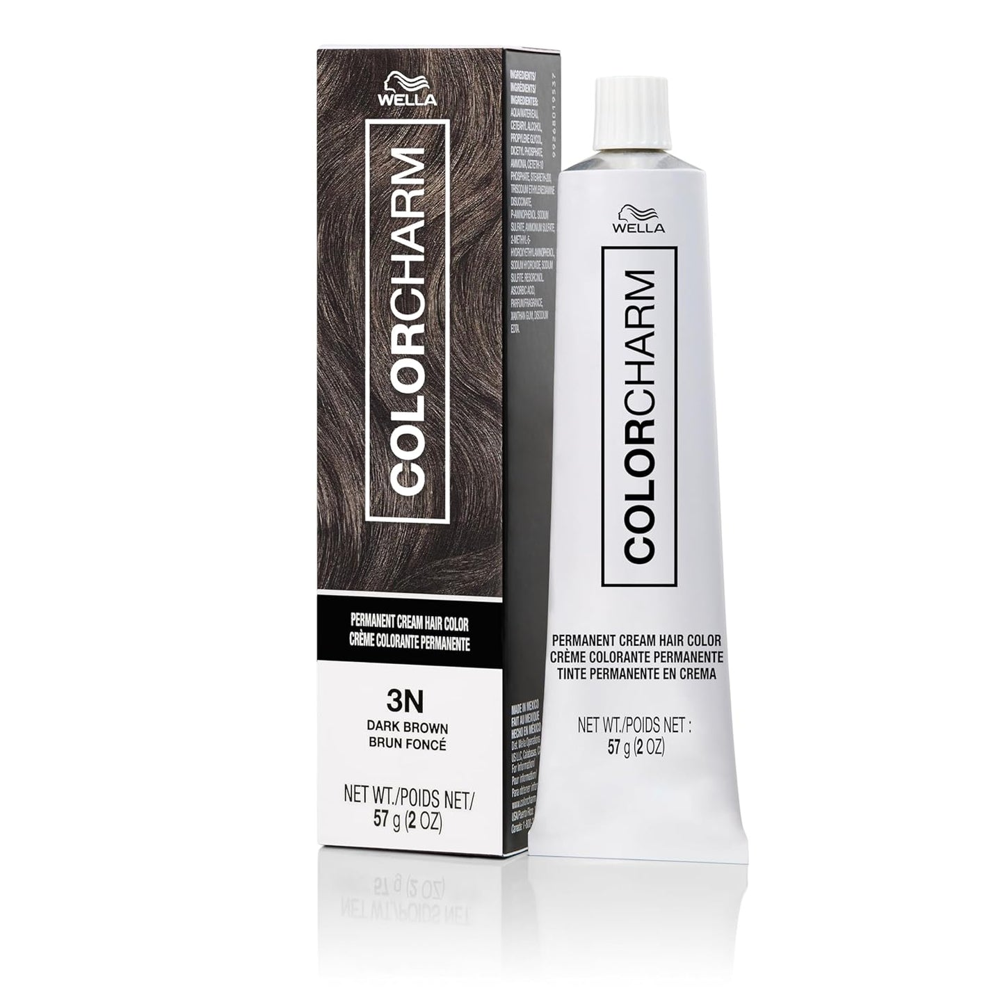 COLORCHARM Permanent Cream Hair Dye - Darkest Brown & Black Shades | Intense Gray Coverage, Vegan Formula | 2 oz.