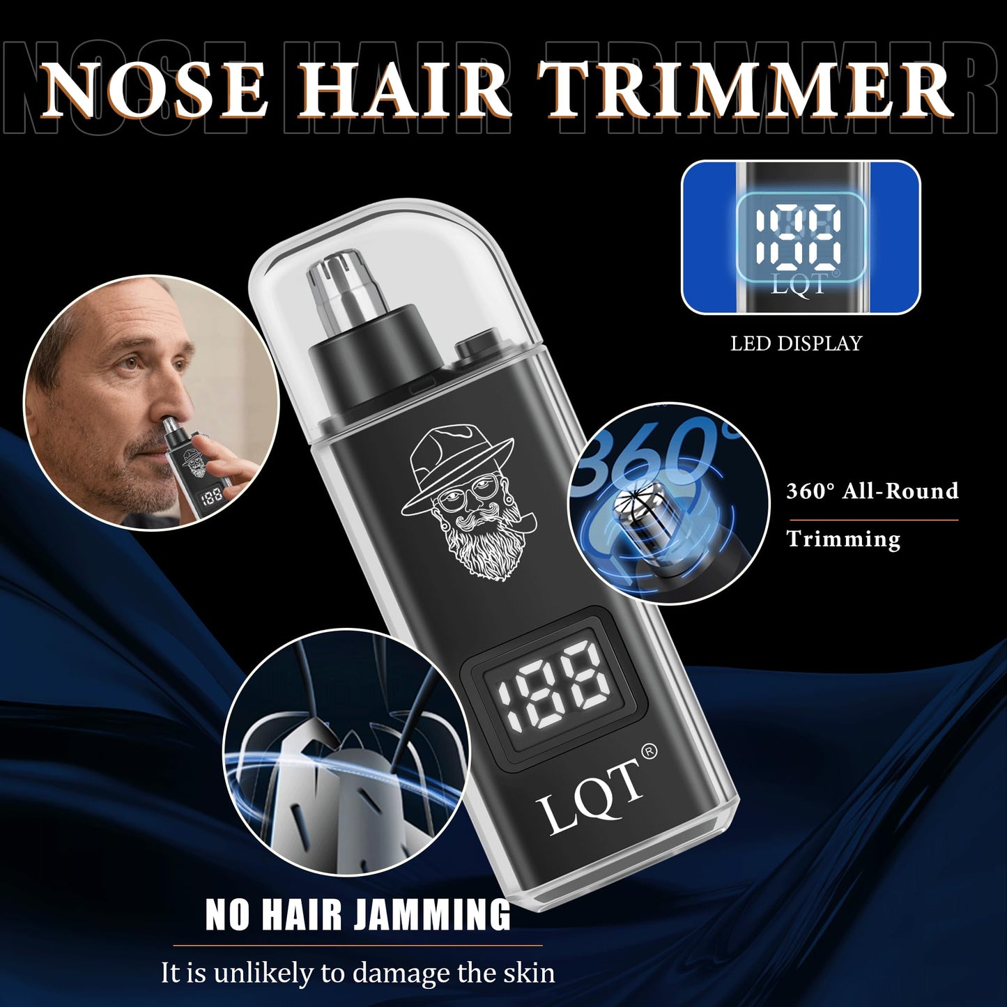 LQT Hair Clippers for Men LED Display Cordless Clippers Set Professional Electric Beard and Mustache Trimmer for Men Foil Shaver Nose and Ear Hair Trimmer for Birthday Son Husband Father Men Gifts